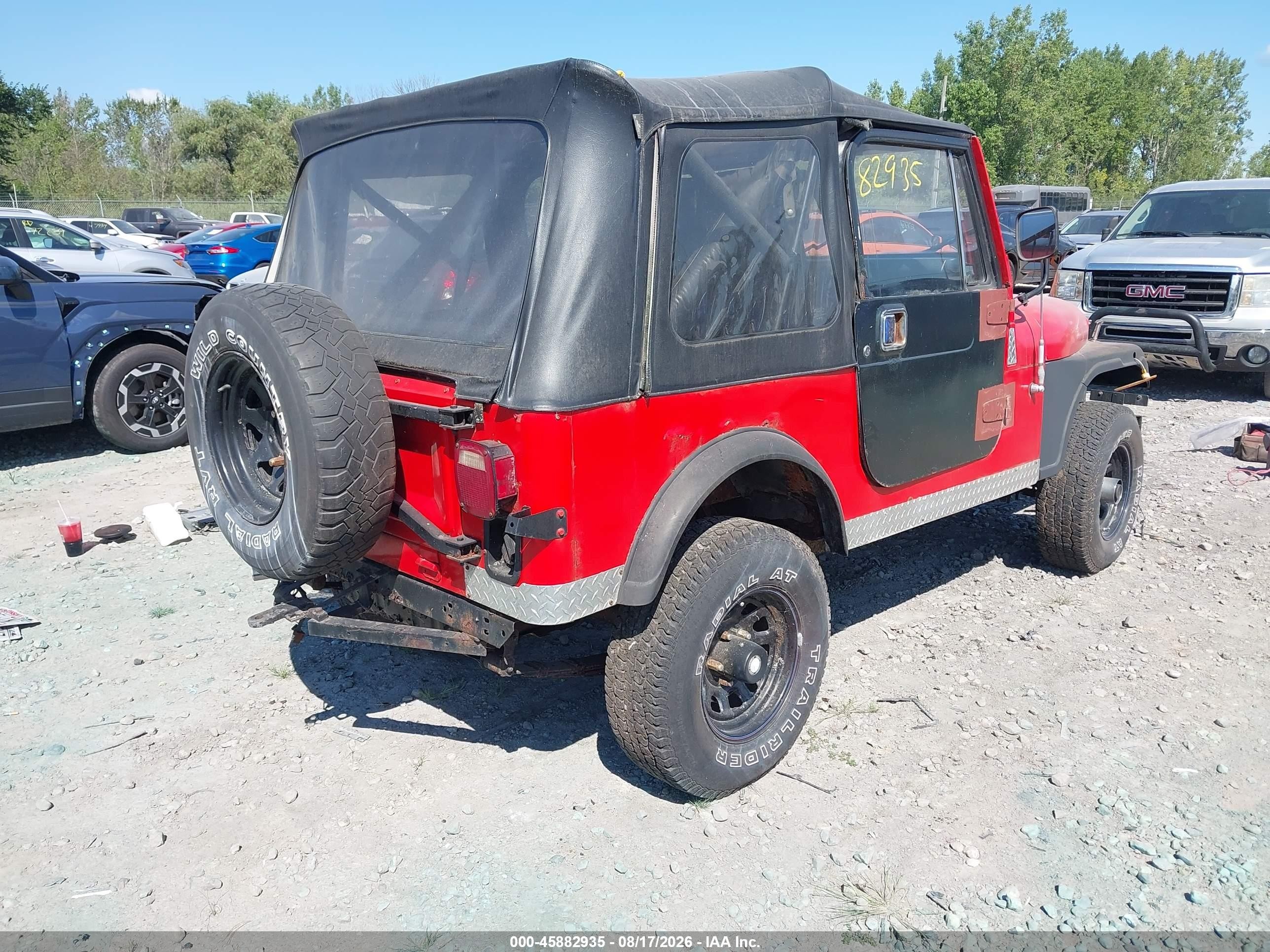 1986 Jeep Jeep Cj7 Red vin: 1JCCM87E7GT100198