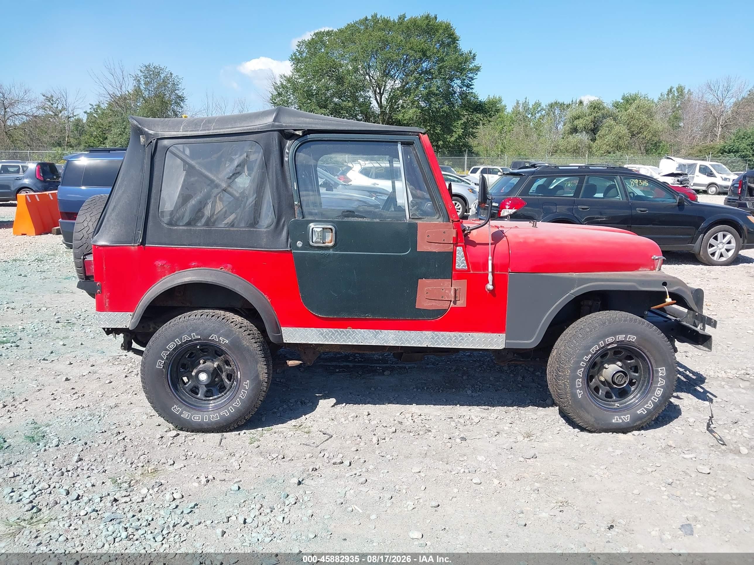 1986 Jeep Jeep Cj7 Red vin: 1JCCM87E7GT100198