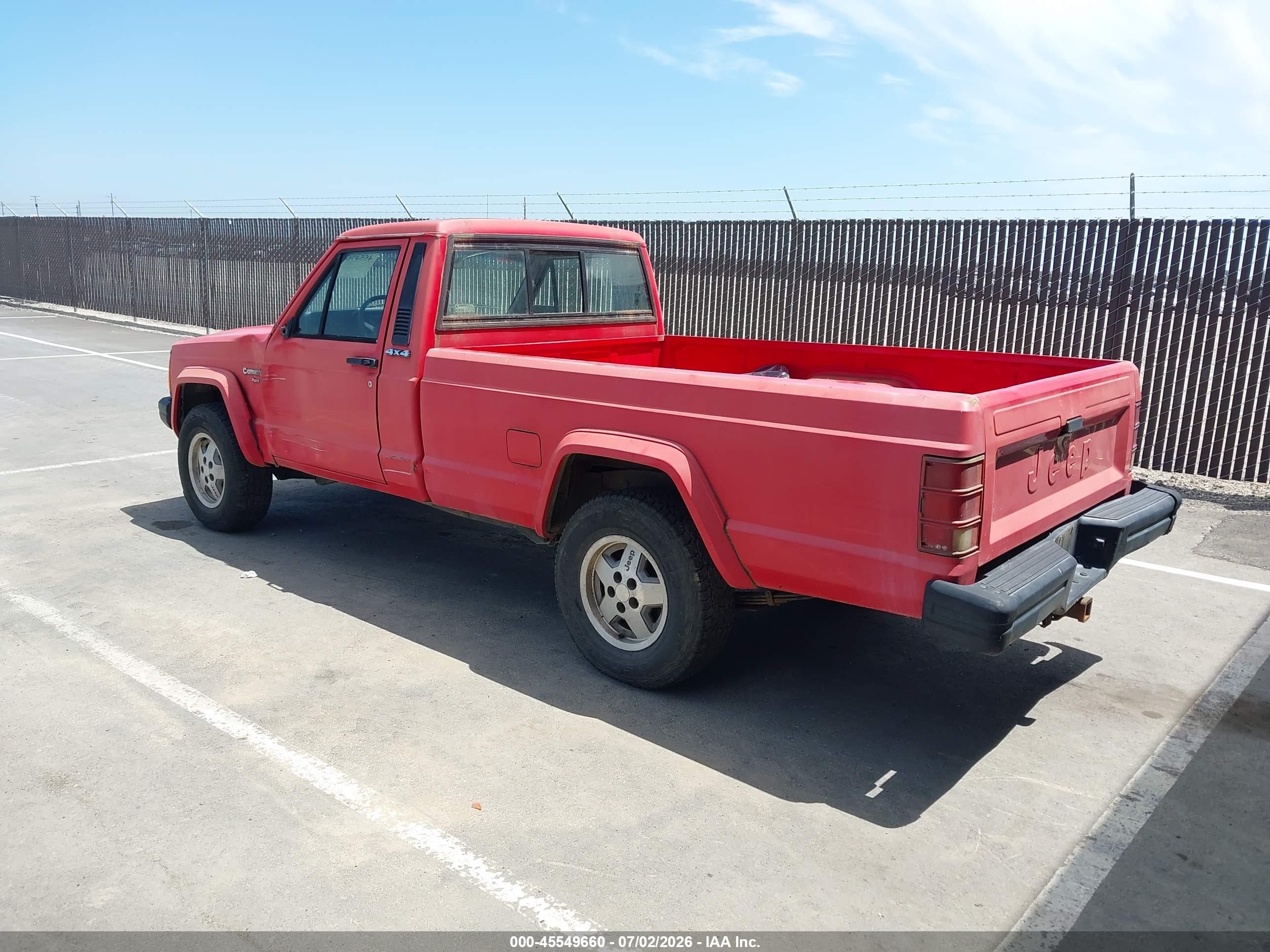 1988 Jeep Comanche Pioneer Red vin: 1JTML65PXJT085736
