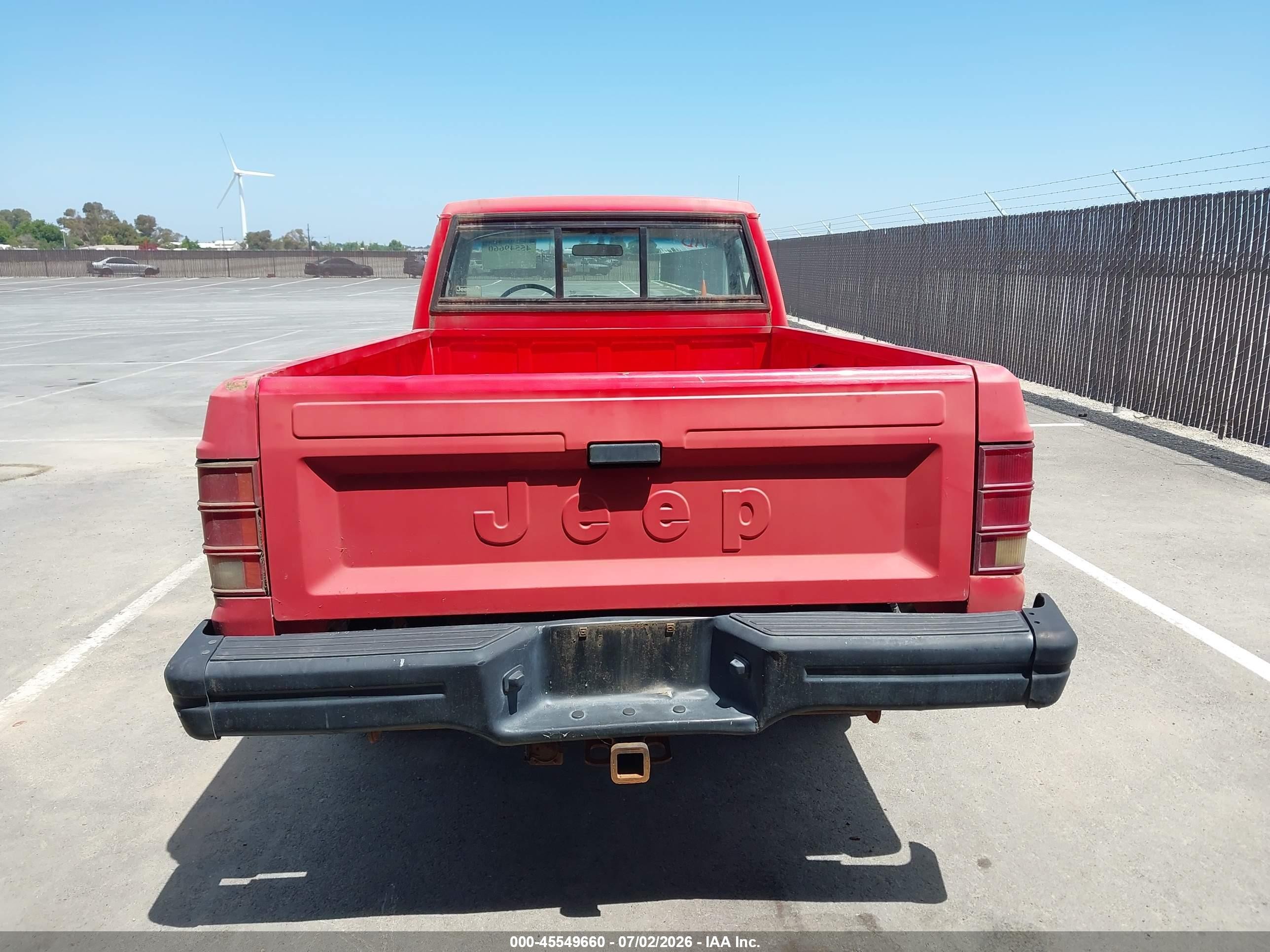 1988 Jeep Comanche Pioneer Red vin: 1JTML65PXJT085736