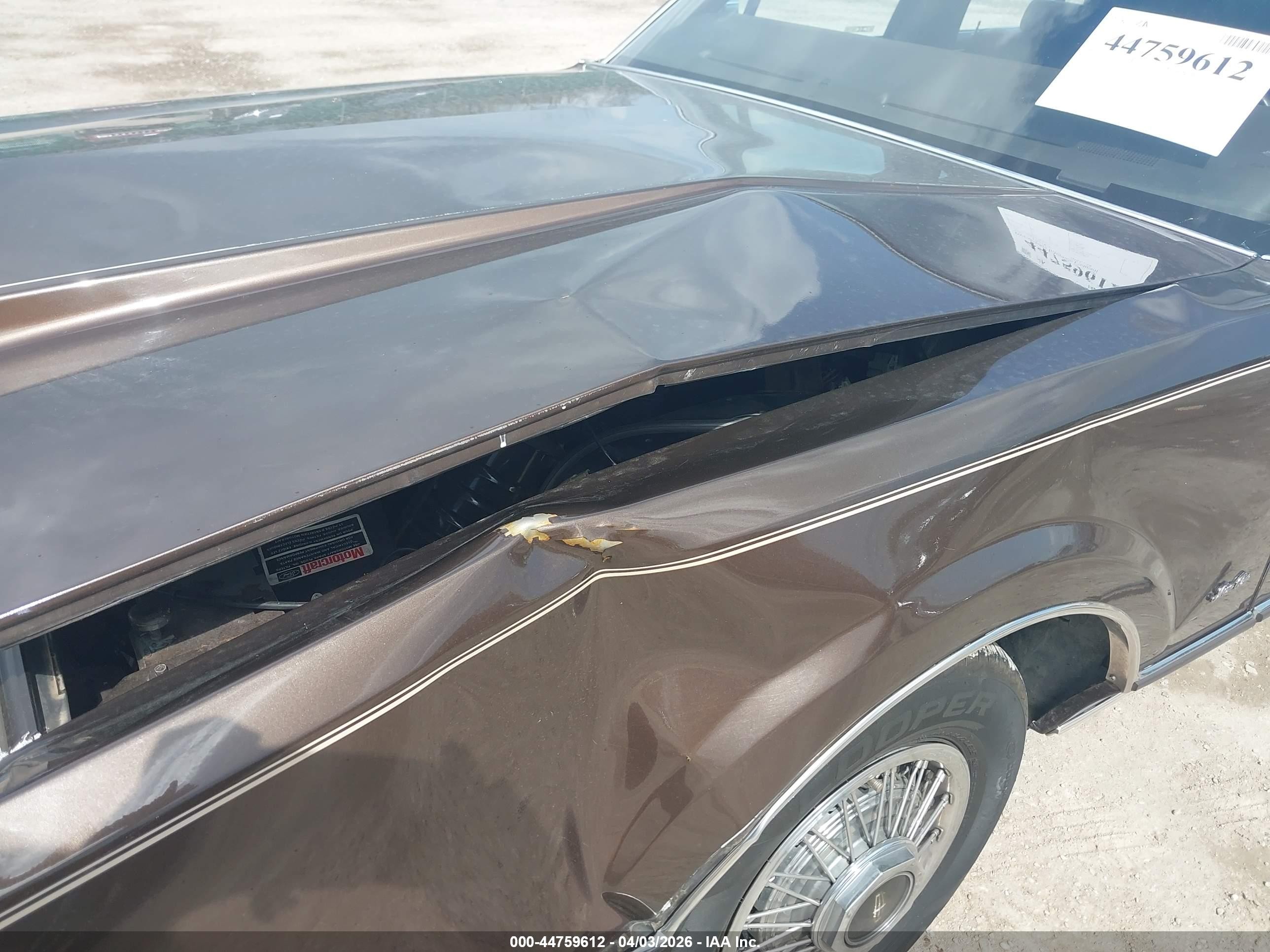 1985 Lincoln Town Car   Коричневый vin: 1LNBP96F9FY636619
