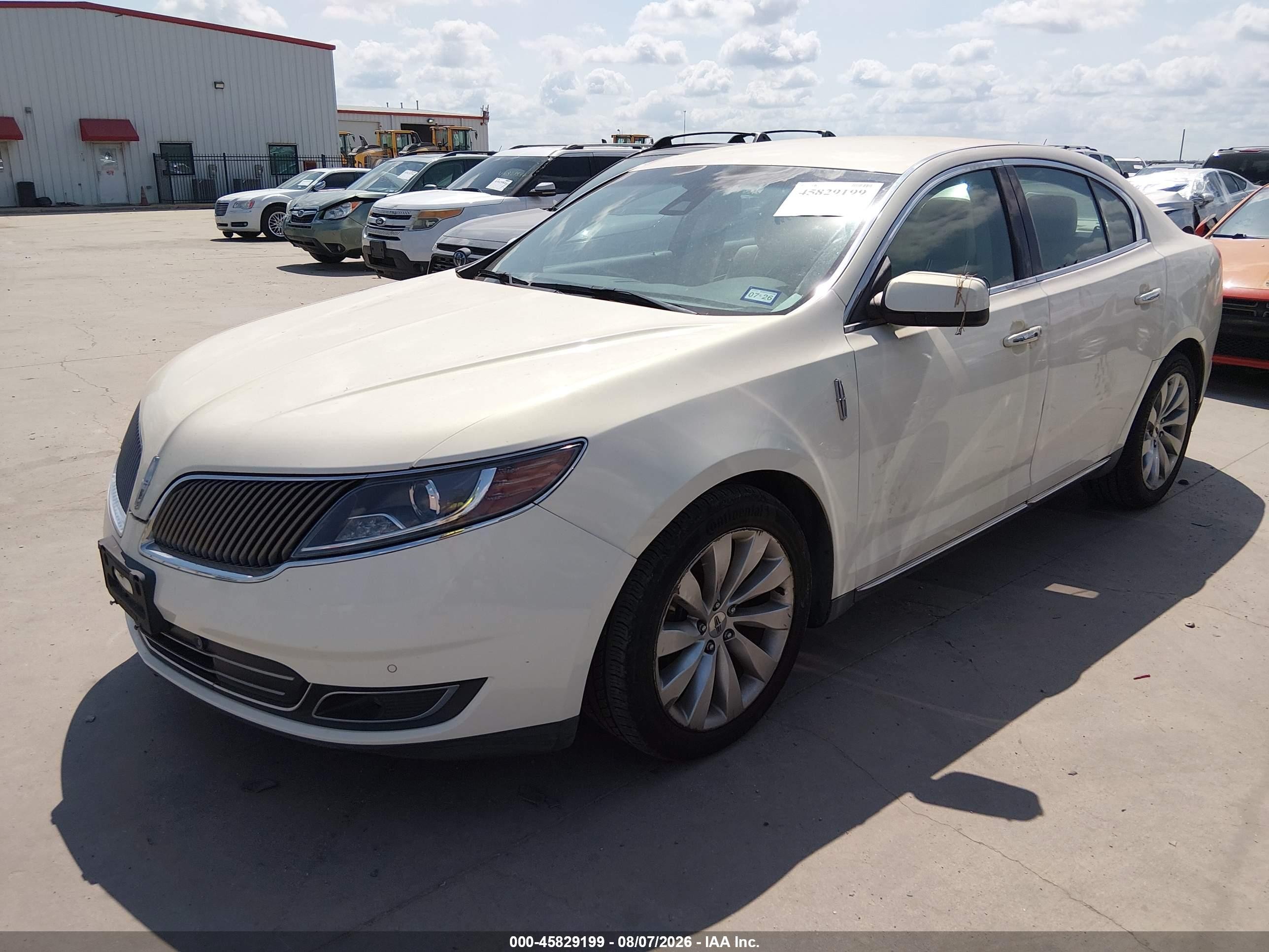 2013 Lincoln Mks   White vin: 1LNHL9DK9DG618260