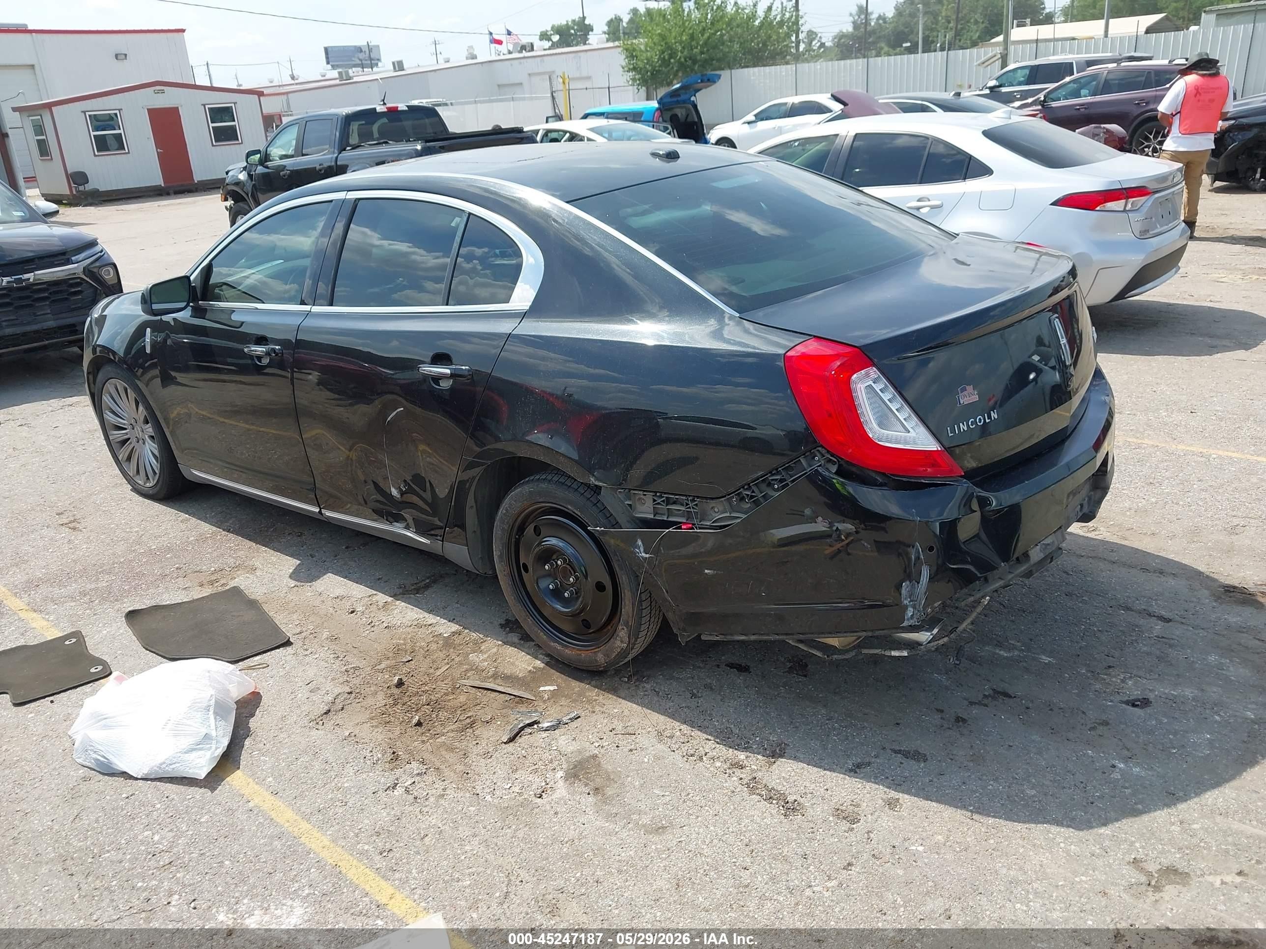 2013 Lincoln Mks   Black vin: 1LNHL9DKXDG612340