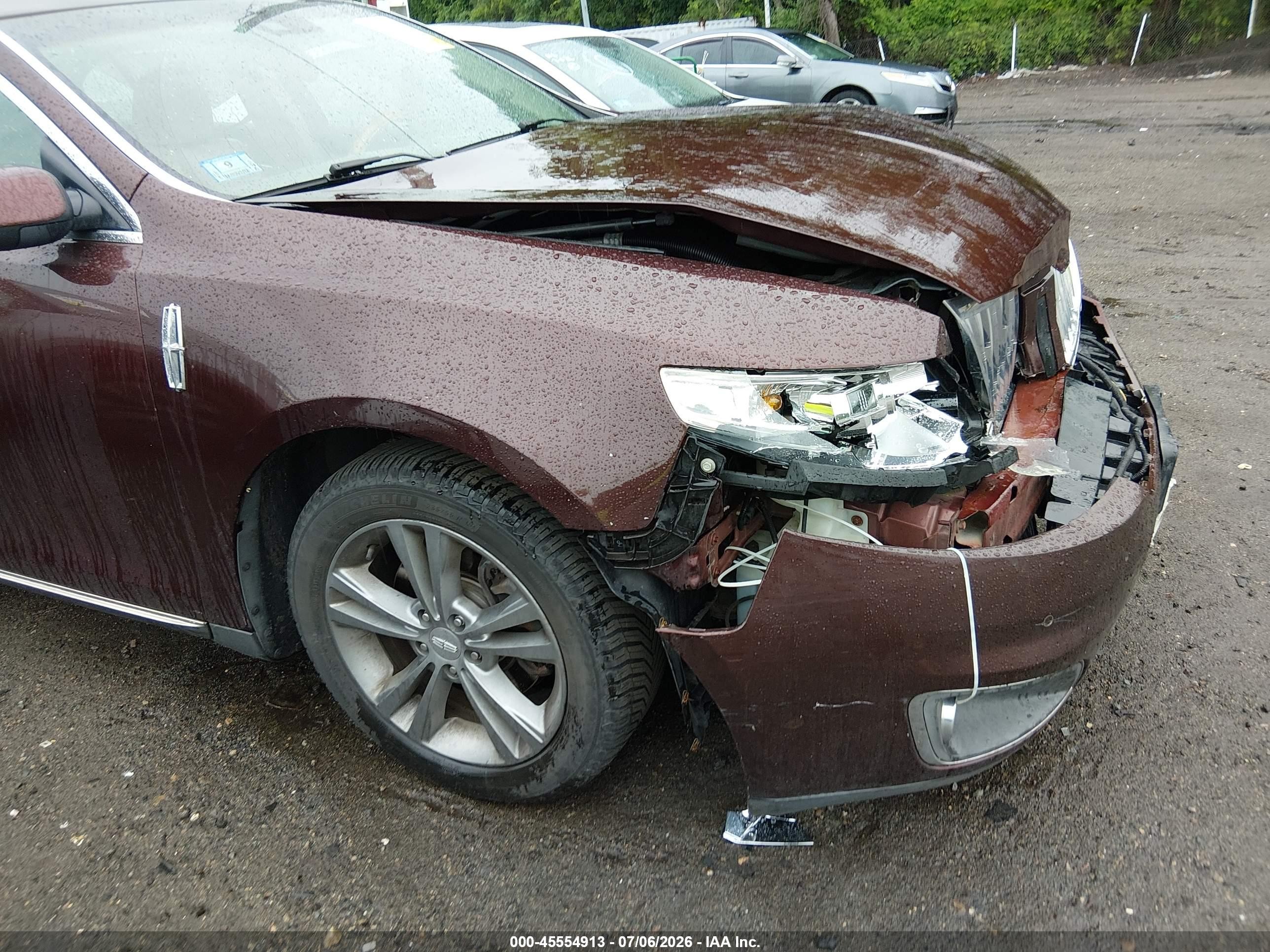 2012 Lincoln Mks   Burgundy vin: 1LNHL9DR7CG804892