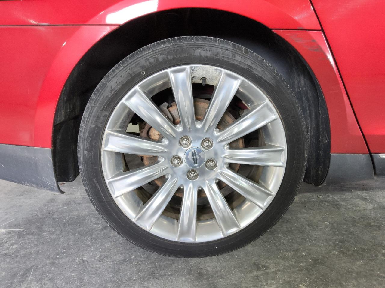 2012 Lincoln Mks Red vin: 1LNHL9DR8CG806246 Damage: Right Rear Wheel, Corrosion, 4 To 5 Inches
