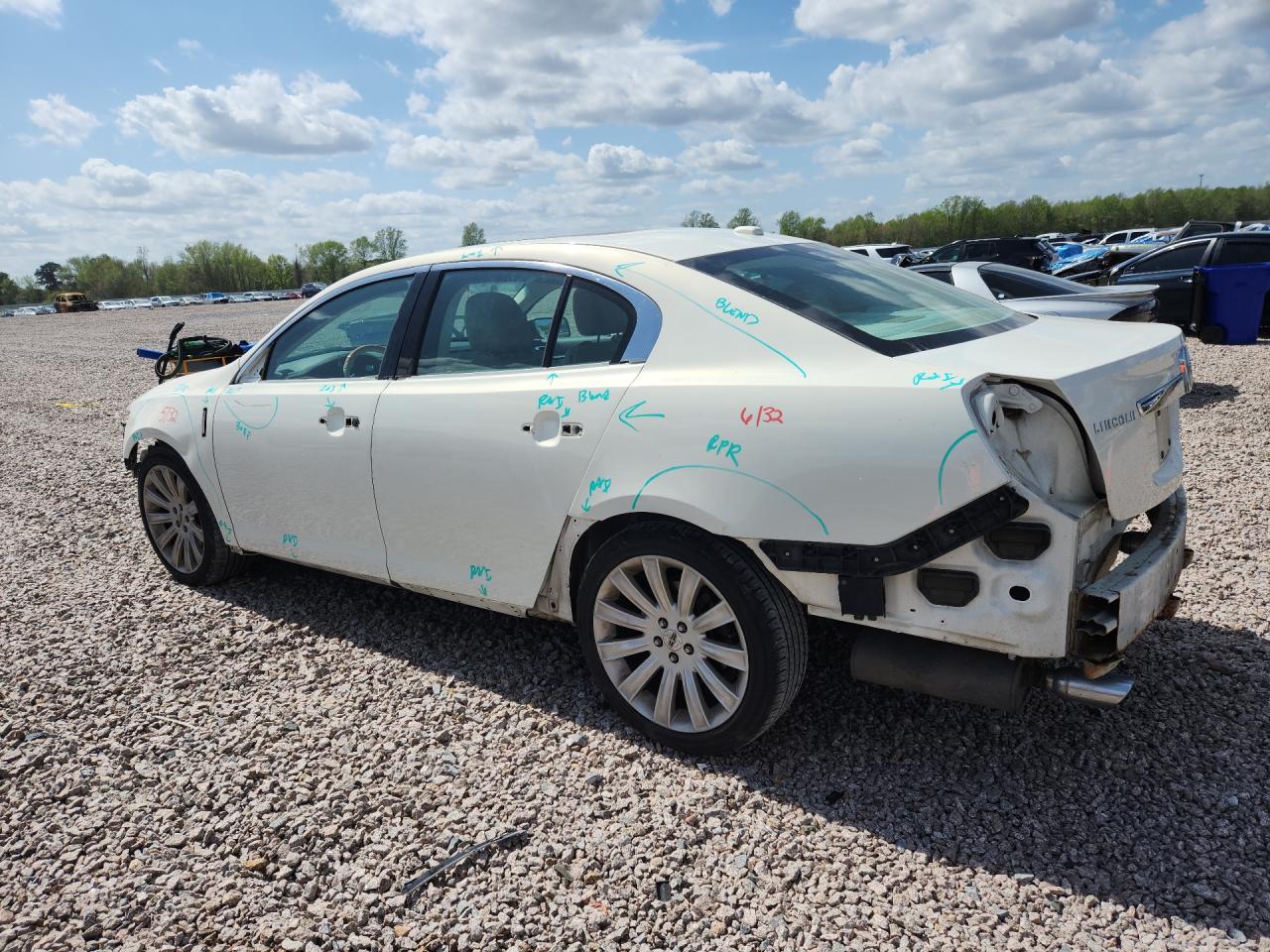 2012 Lincoln Mks White vin: 1LNHL9FT5CG801546