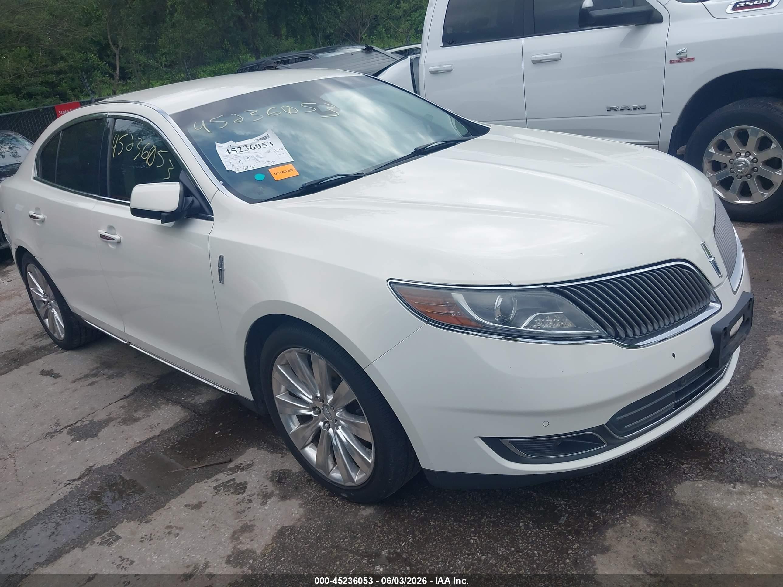 2013 Lincoln Mks Ecoboost White vin: 1LNHL9FT6DG610185