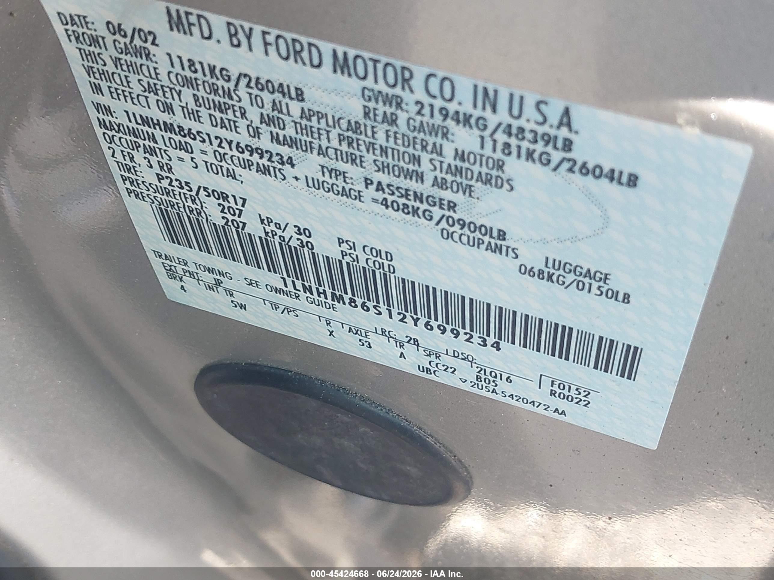 2002 Lincoln Ls   Silver vin: 1LNHM86S12Y699234