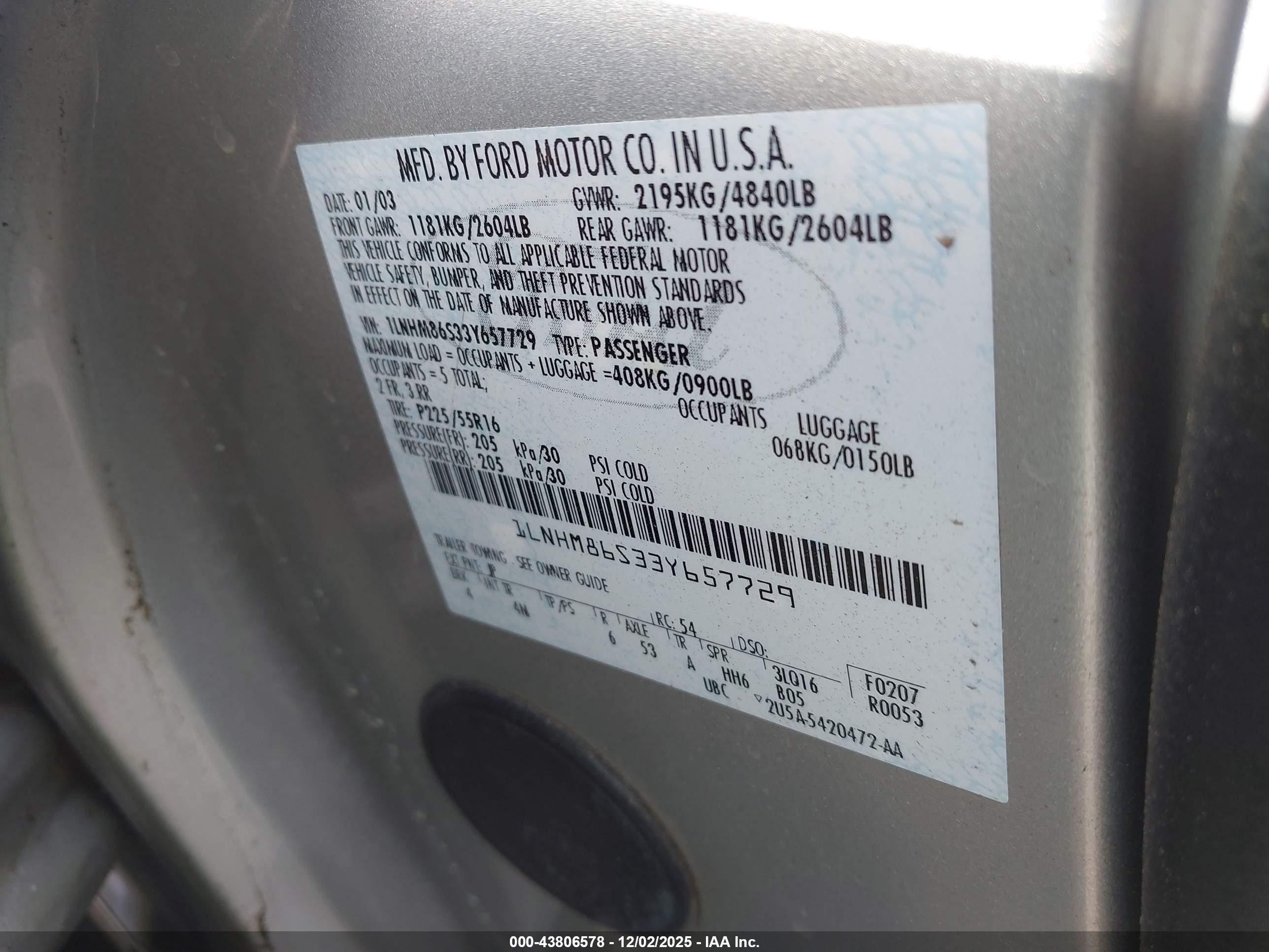 2003 Lincoln Ls V6 Silver vin: 1LNHM86S33Y657729