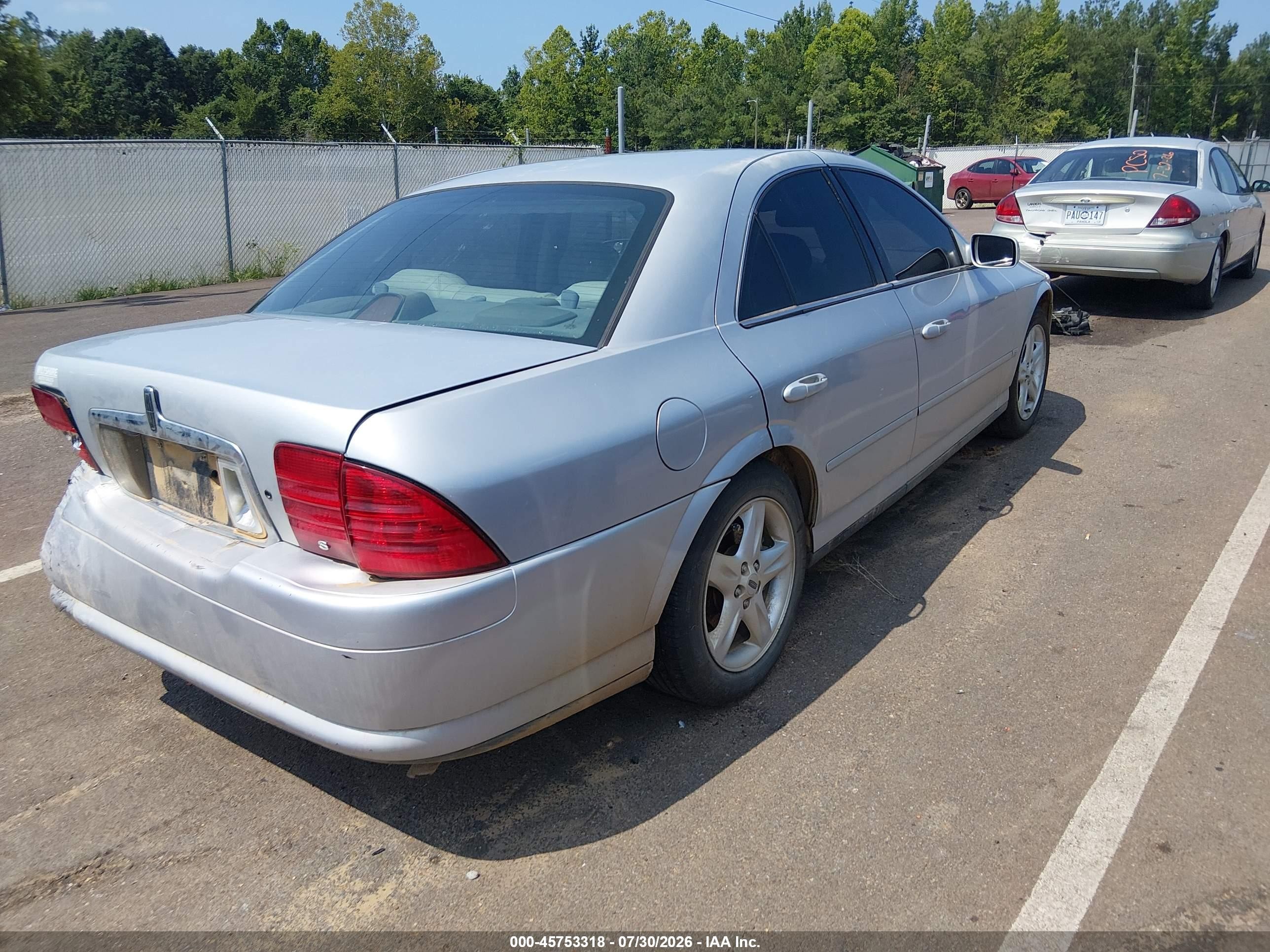 2000 Lincoln Ls V6 Auto/v6 Manual Silver vin: 1LNHM86S5YY917913