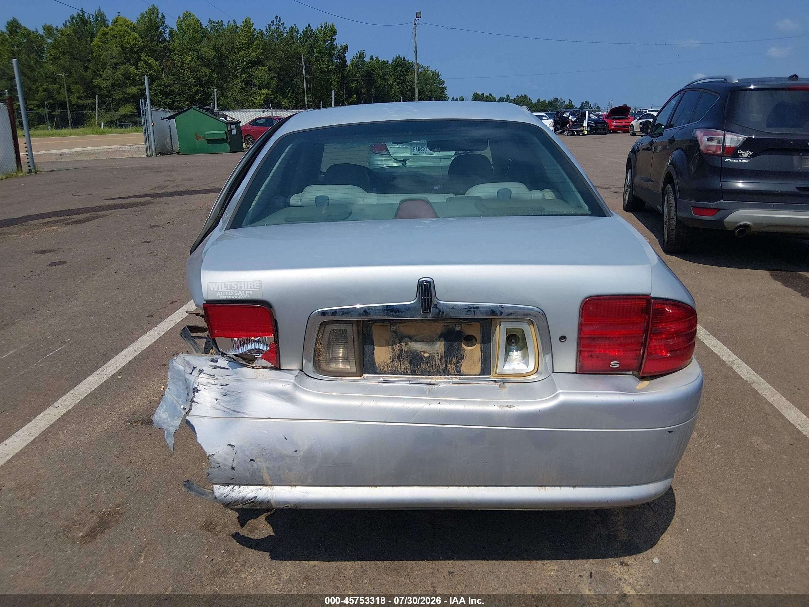2000 Lincoln Ls V6 Auto/v6 Manual Silver vin: 1LNHM86S5YY917913