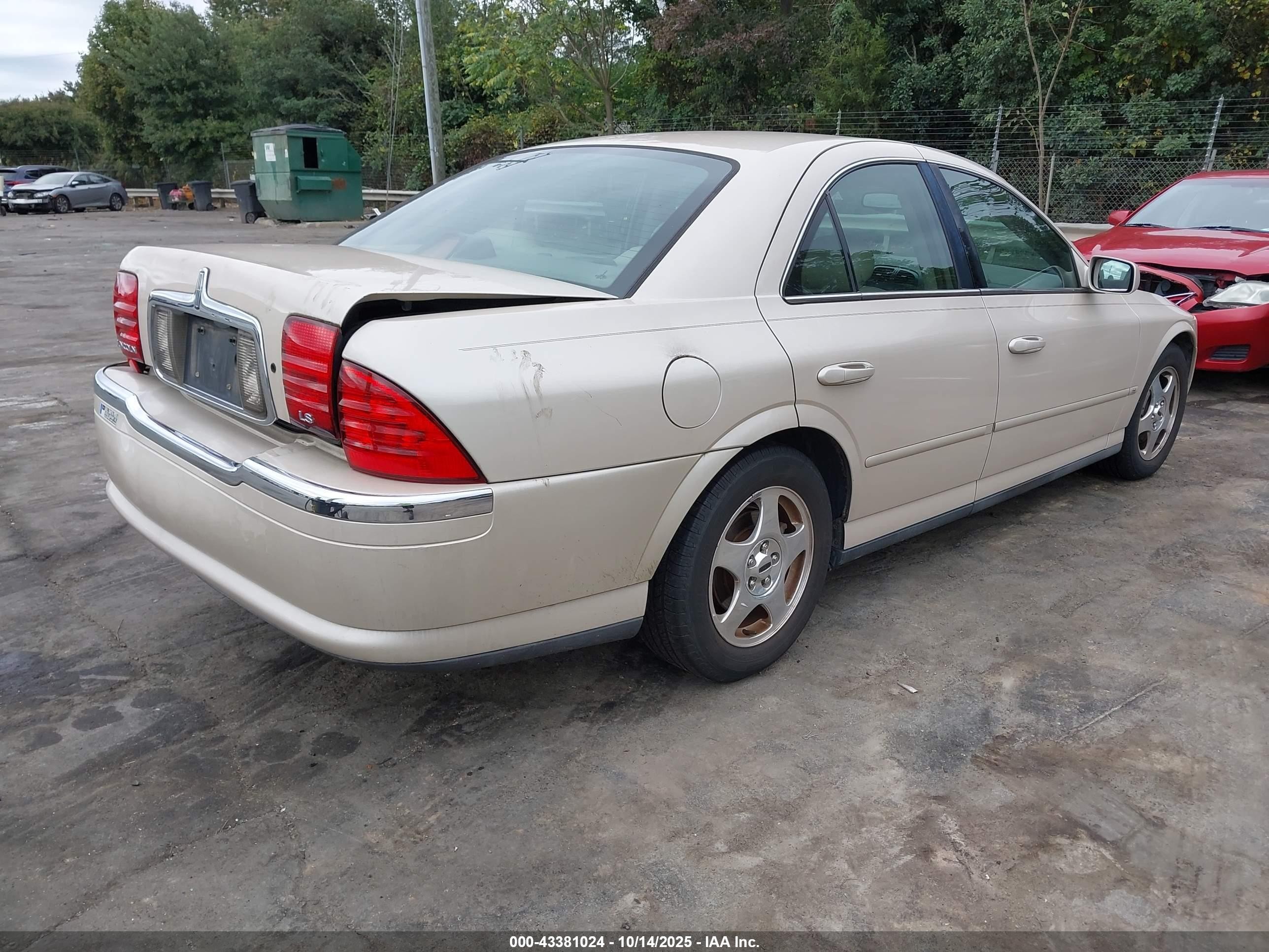 2001 Lincoln Ls V6 Auto/v6 Manual Gold vin: 1LNHM86S61Y657320
