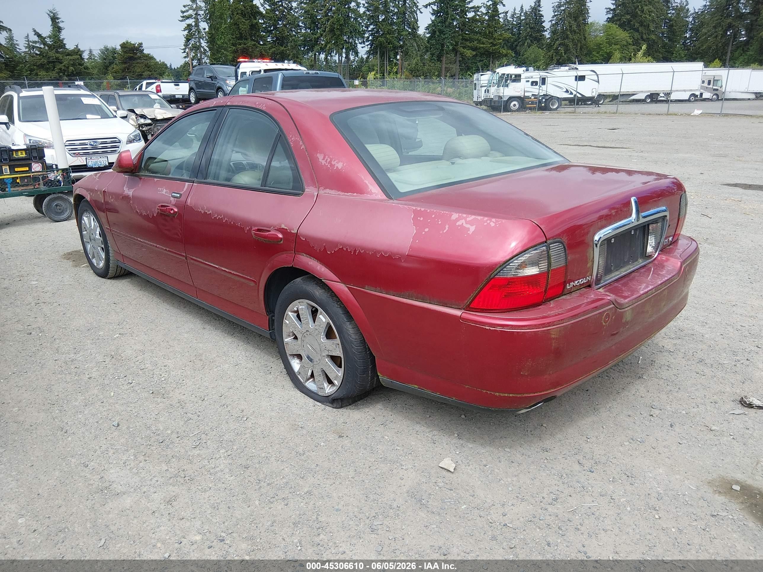 2005 Lincoln Ls V8 Burgundy vin: 1LNHM87A05Y612708