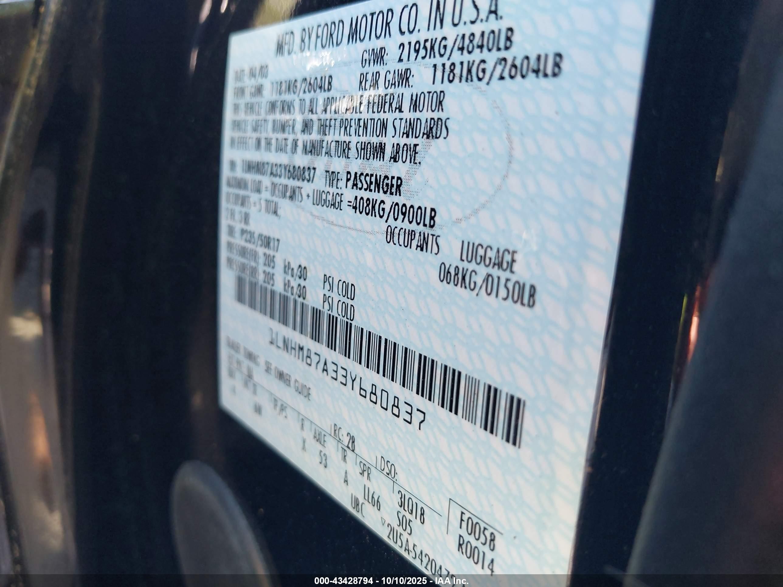 2003 Lincoln Ls V8 Черный vin: 1LNHM87A33Y680837