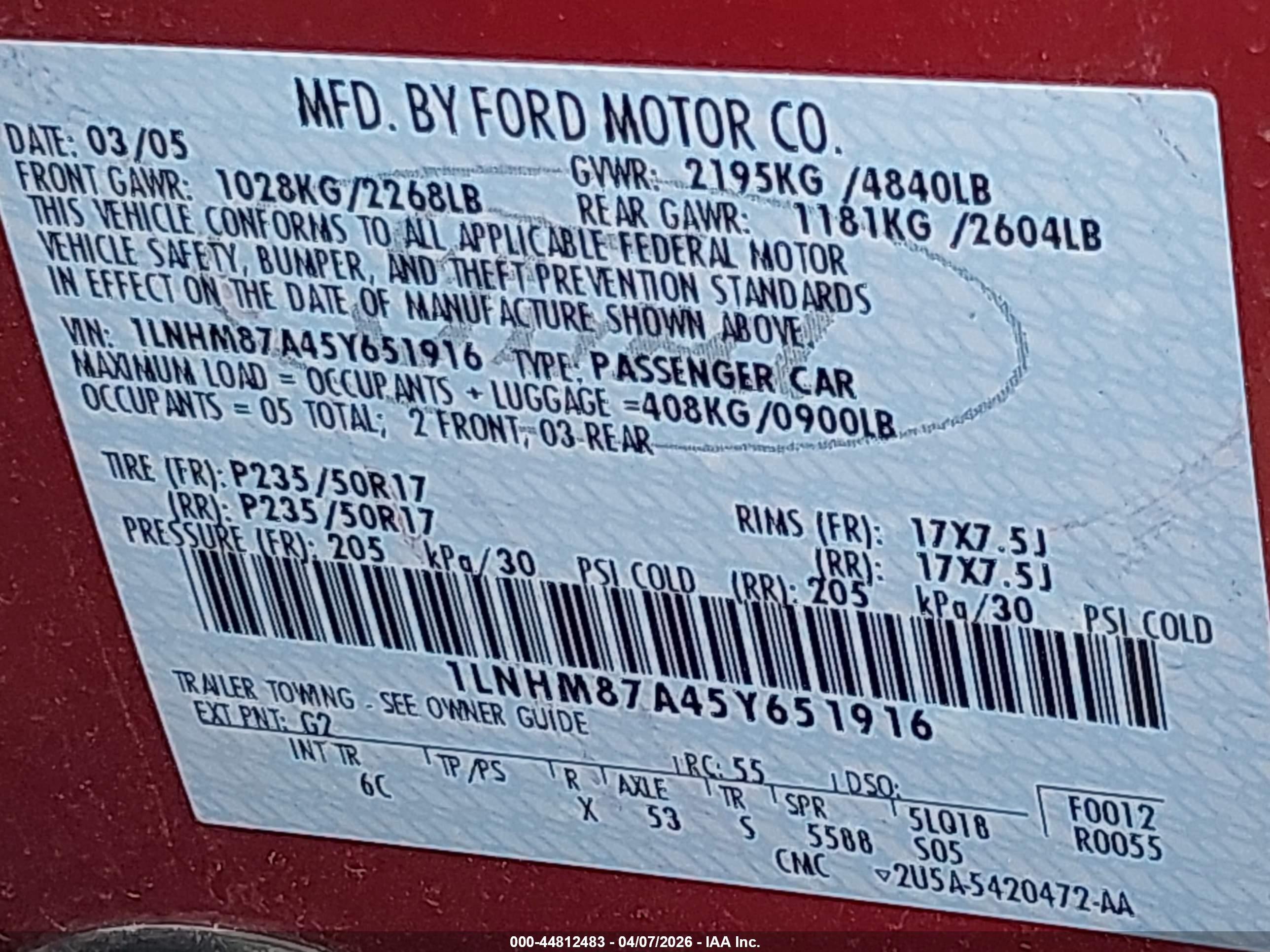 2005 Lincoln Ls V8 Maroon vin: 1LNHM87A45Y651916