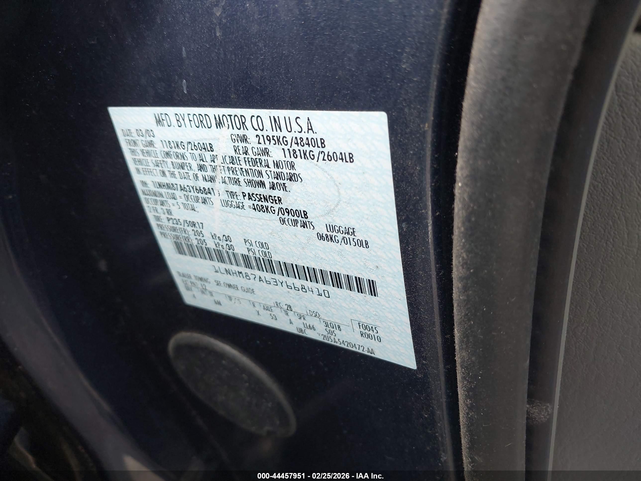 2003 Lincoln Ls V8 Blue vin: 1LNHM87A63Y668410