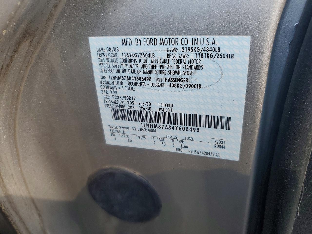 2004 Lincoln Ls Silver vin: 1LNHM87A84Y608498