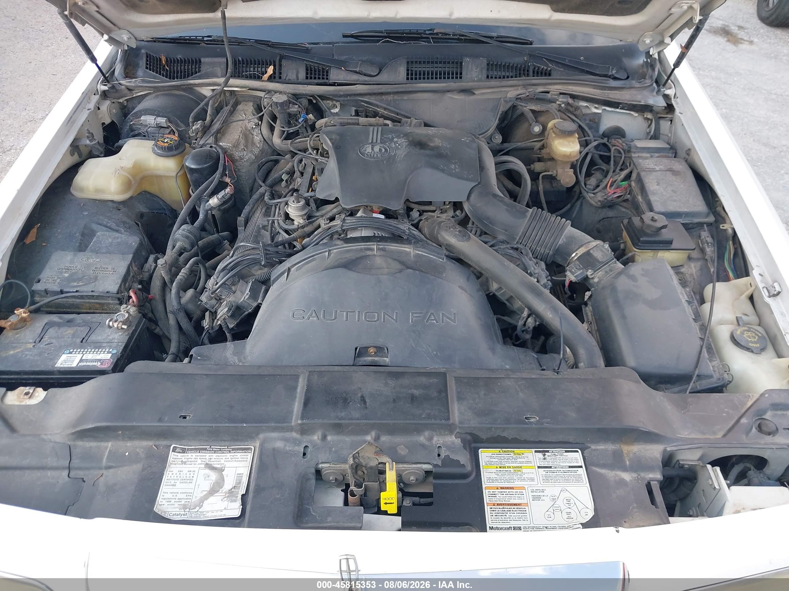 1996 Lincoln Town Car Sgn/dmnd Anv/cypress/jn White vin: 1LNLM82W6TY717697