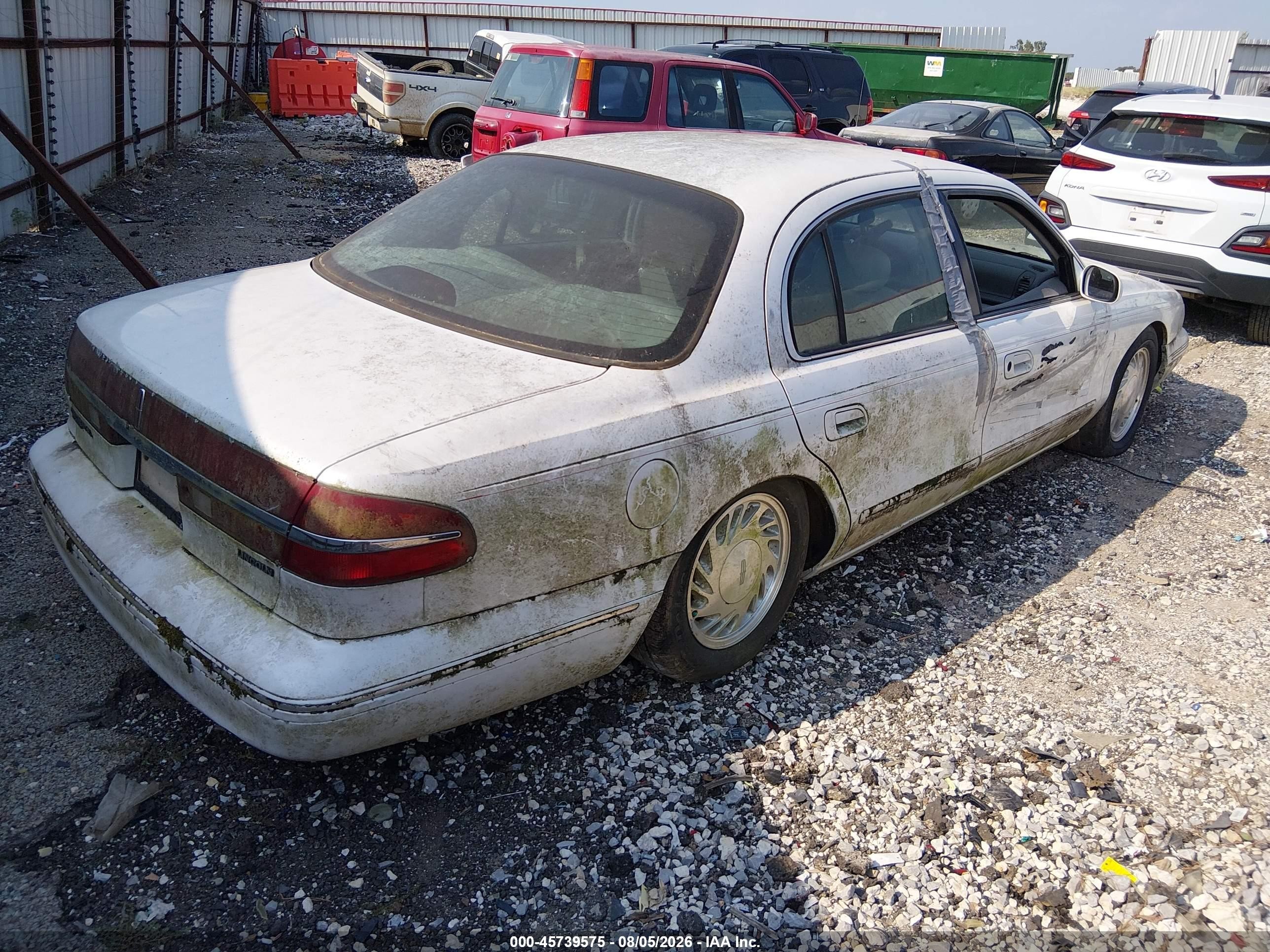 1996 Lincoln Continental Diamond Annive/spinnaker White vin: 1LNLM97V5TY733931