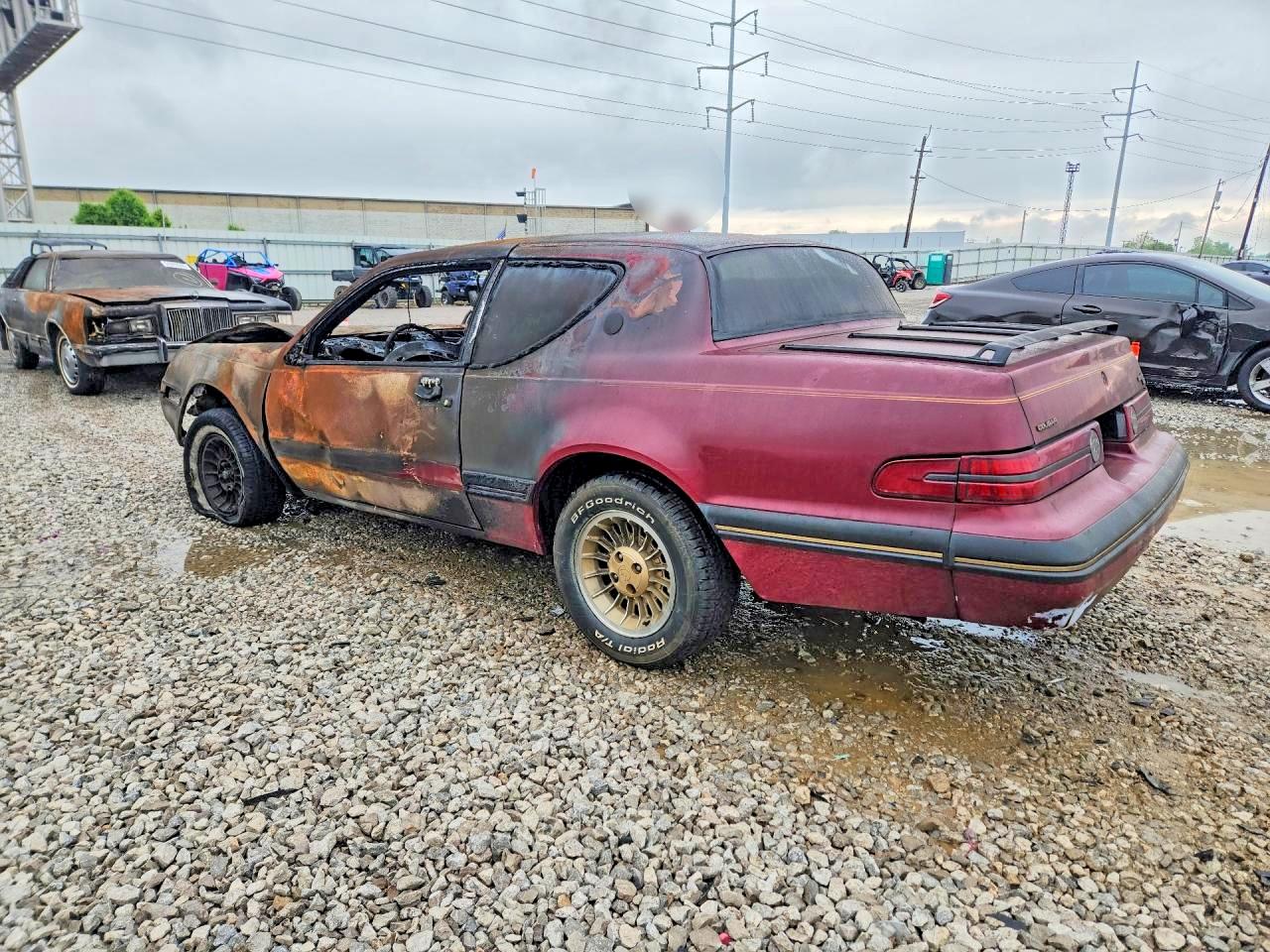 1987 Mercury Cougar Ls Burgundy vin: 1MEBM60F3HH691539