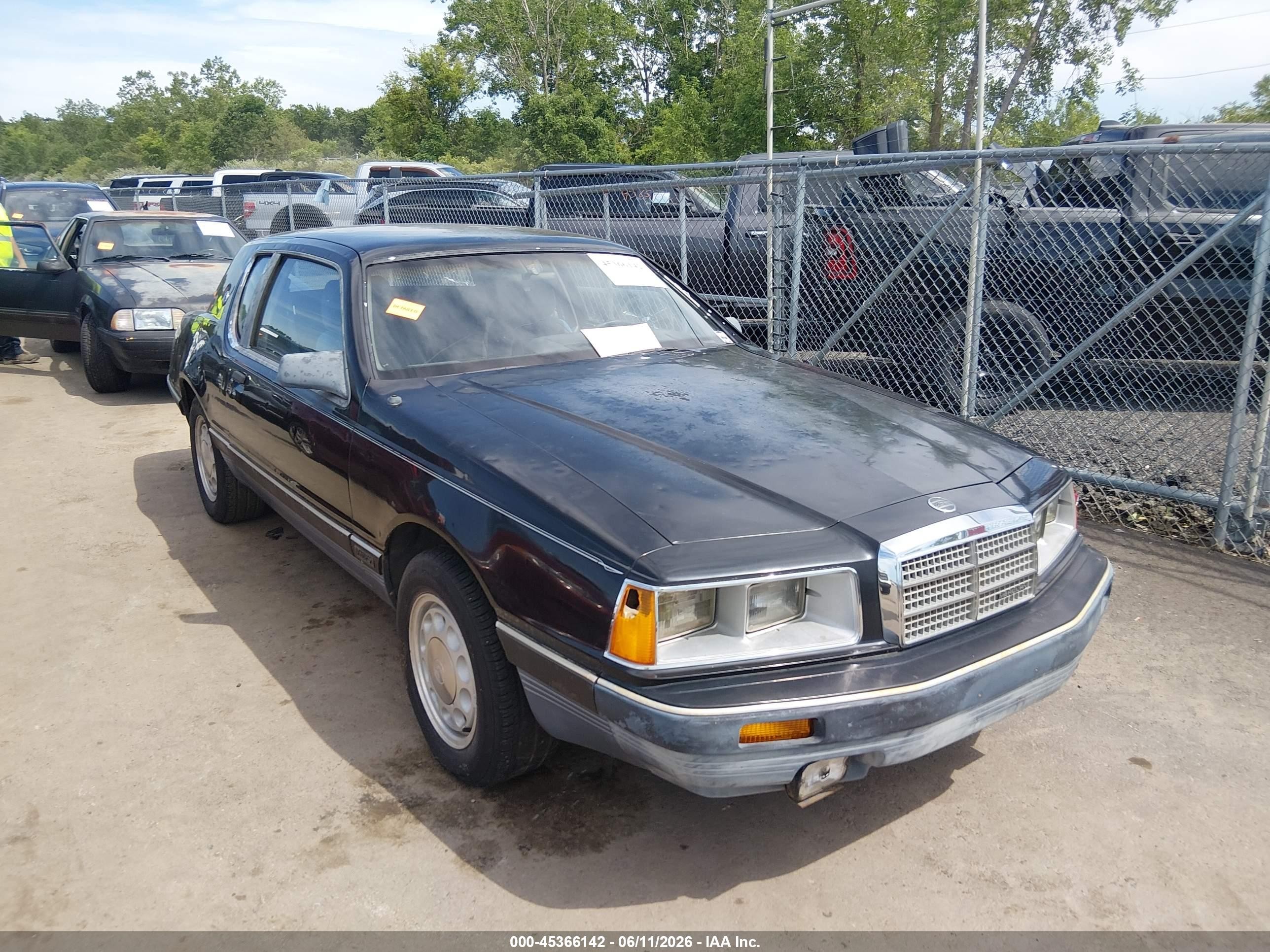 1986 Mercury Cougar   Black vin: 1MEBP92W6GH689403