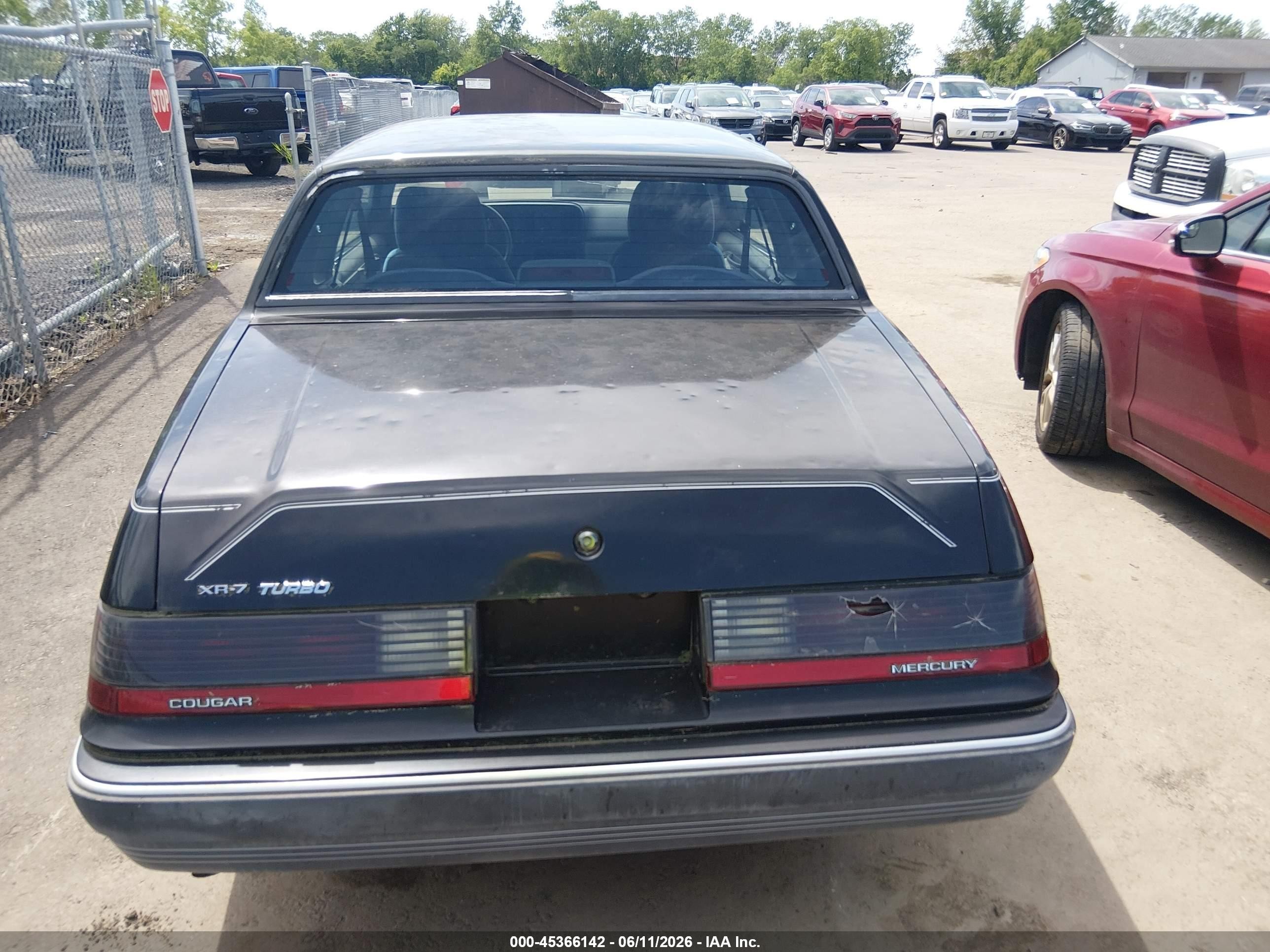 1986 Mercury Cougar   Черный vin: 1MEBP92W6GH689403