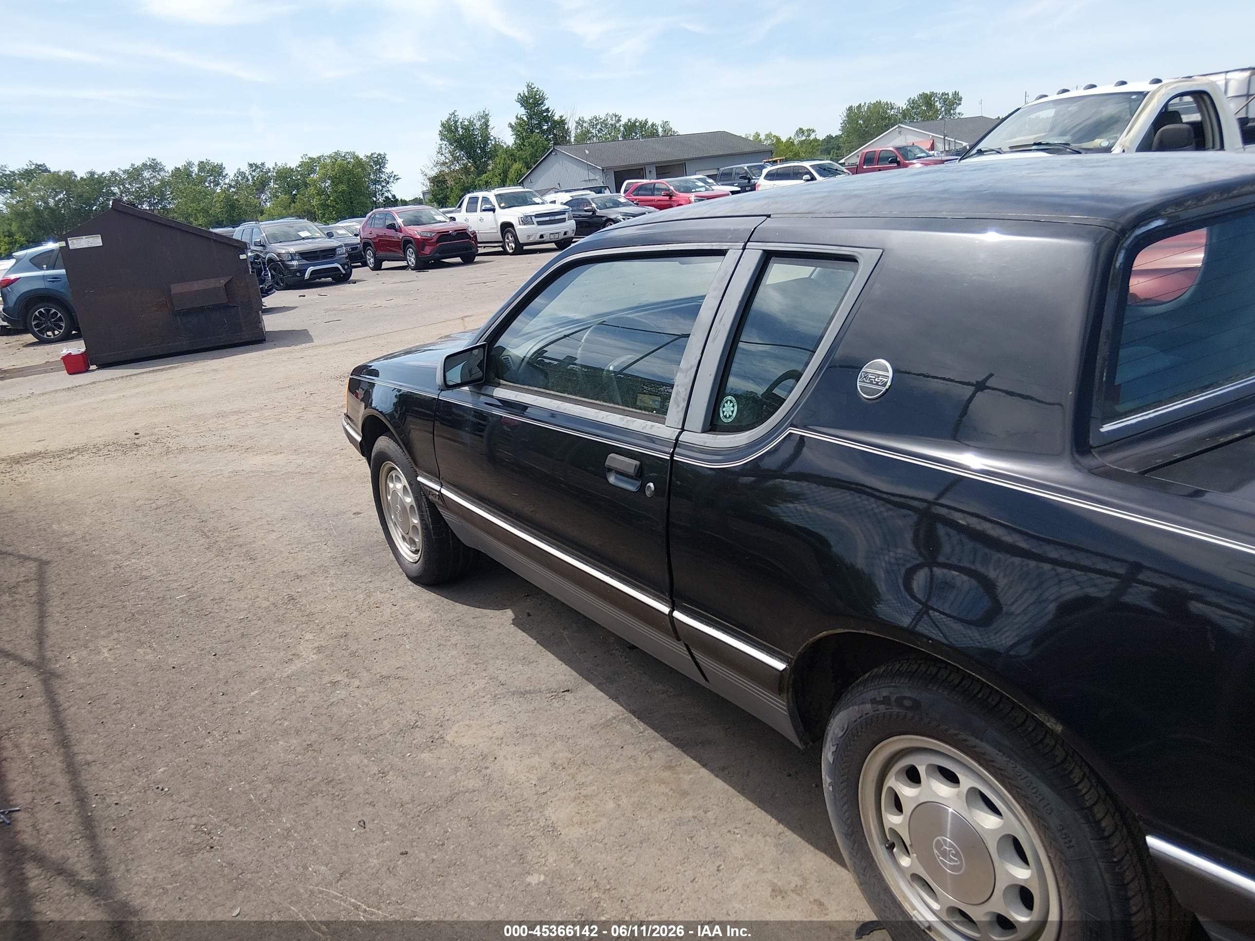 1986 Mercury Cougar   Черный vin: 1MEBP92W6GH689403