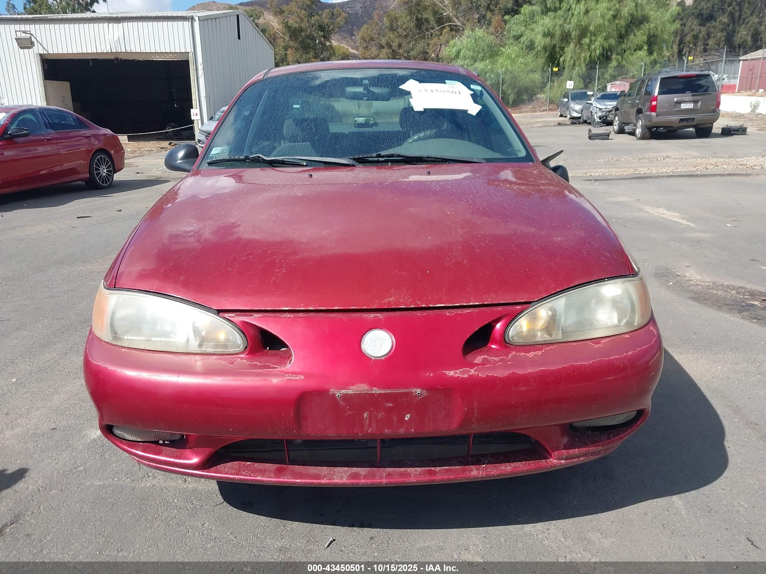 1999 Mercury Tracer Ls Red vin: 1MEFM13P9XW621255