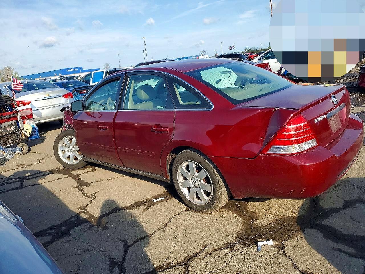 2005 Mercury Montego Luxury Burgundy vin: 1MEFM40135G612916