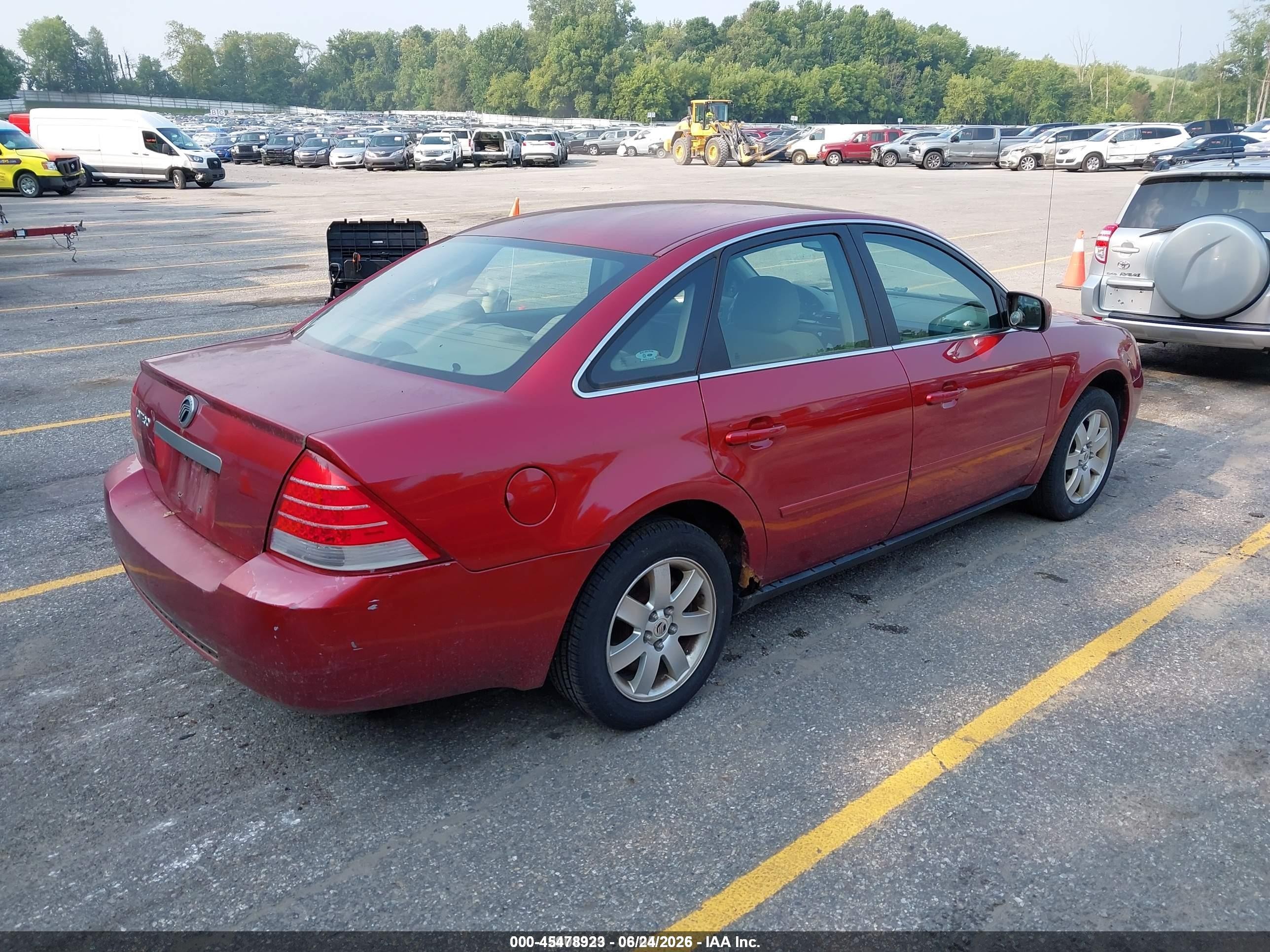 2006 Mercury Montego Luxury Красный vin: 1MEFM40166G602396