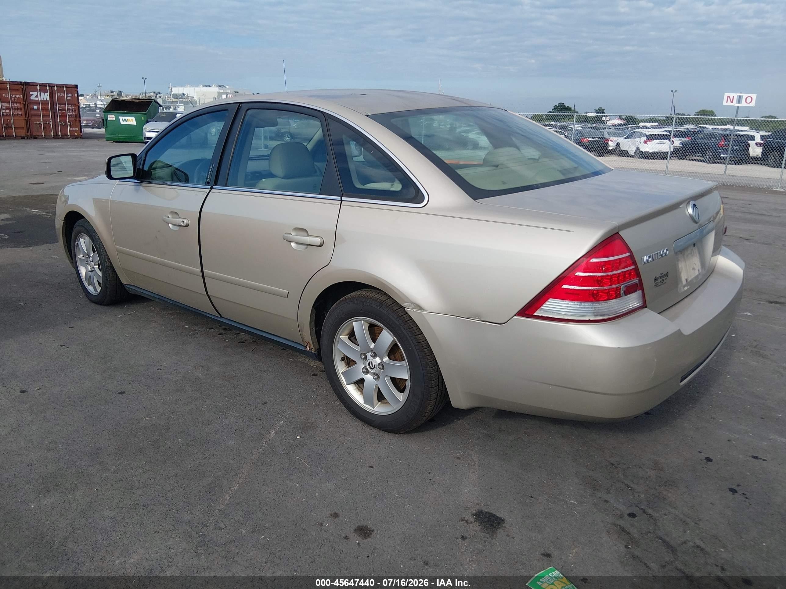 2006 Mercury Montego Luxury Золотой vin: 1MEFM40176G602164