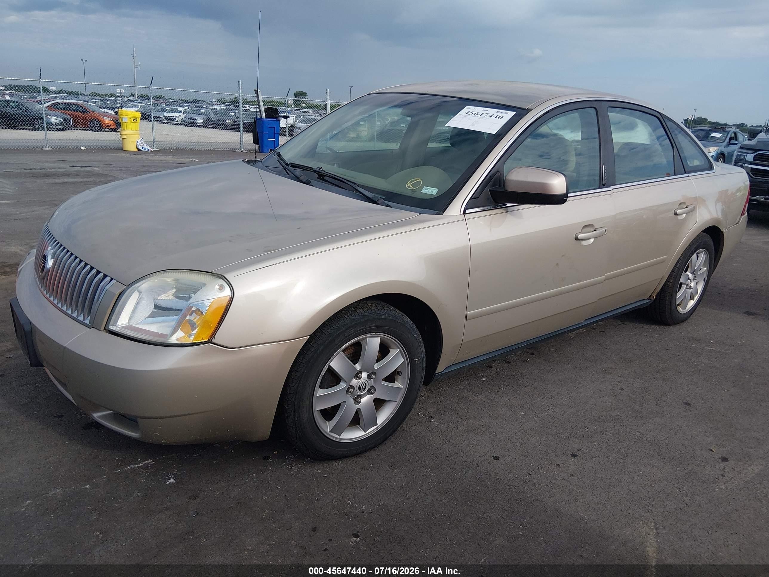 2006 Mercury Montego Luxury Золотой vin: 1MEFM40176G602164