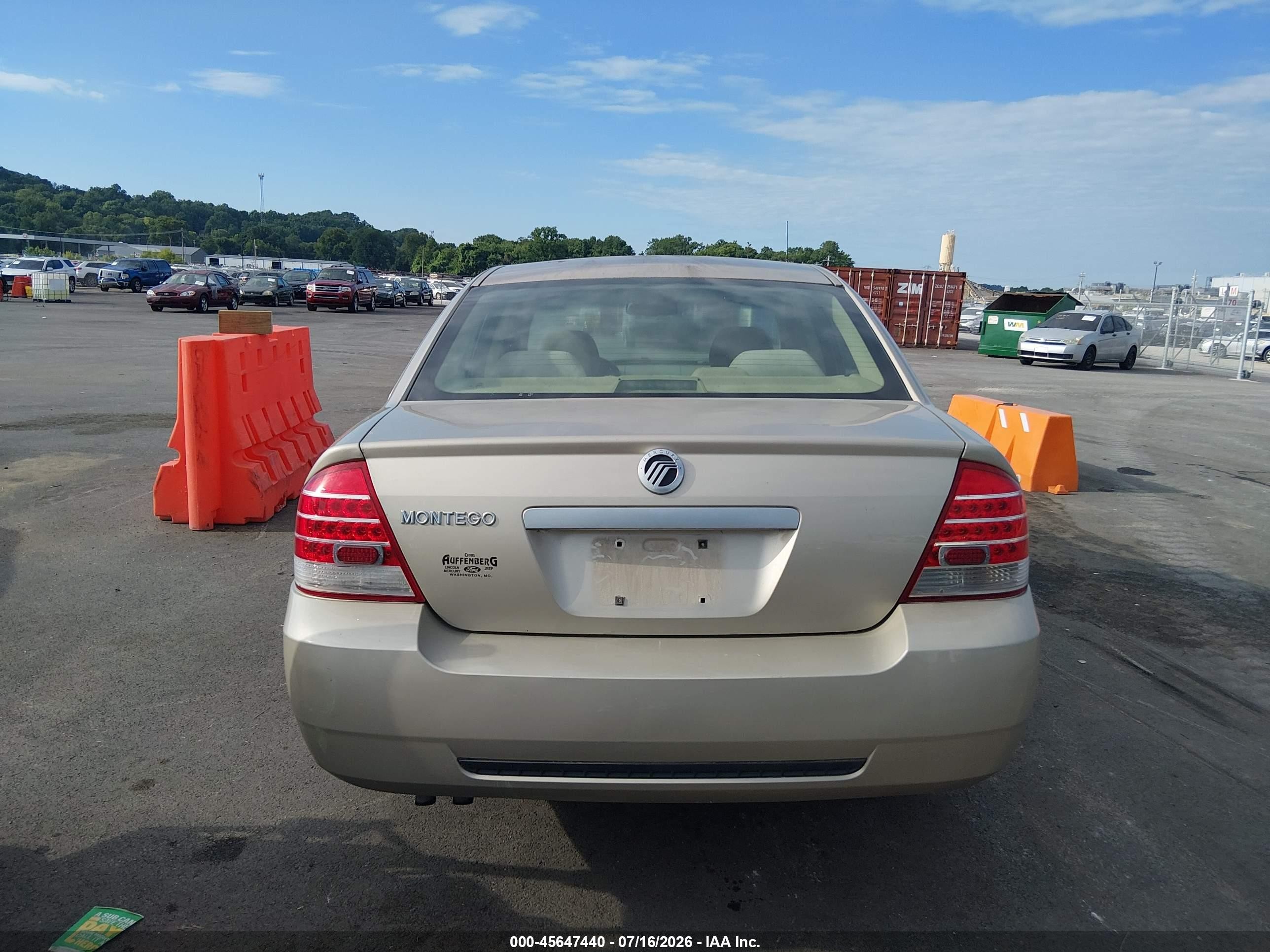 2006 Mercury Montego Luxury Золотой vin: 1MEFM40176G602164