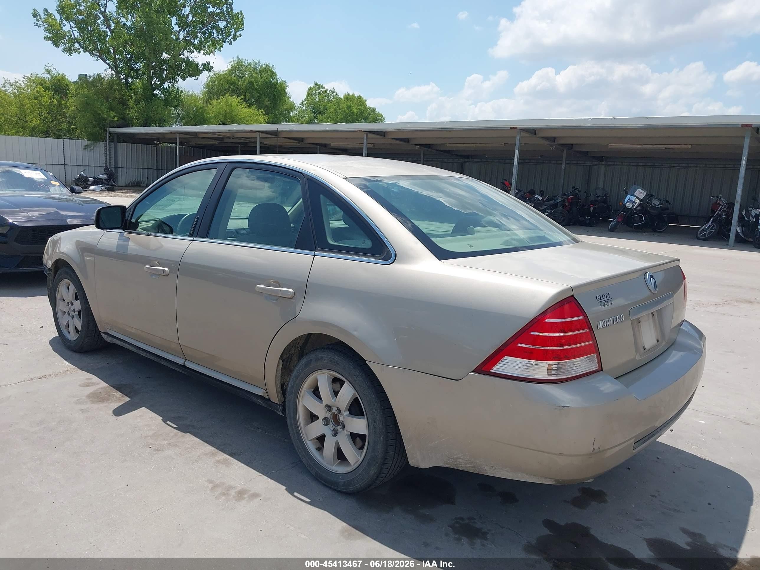 2006 Mercury Montego Luxury Золотой vin: 1MEFM40176G615433