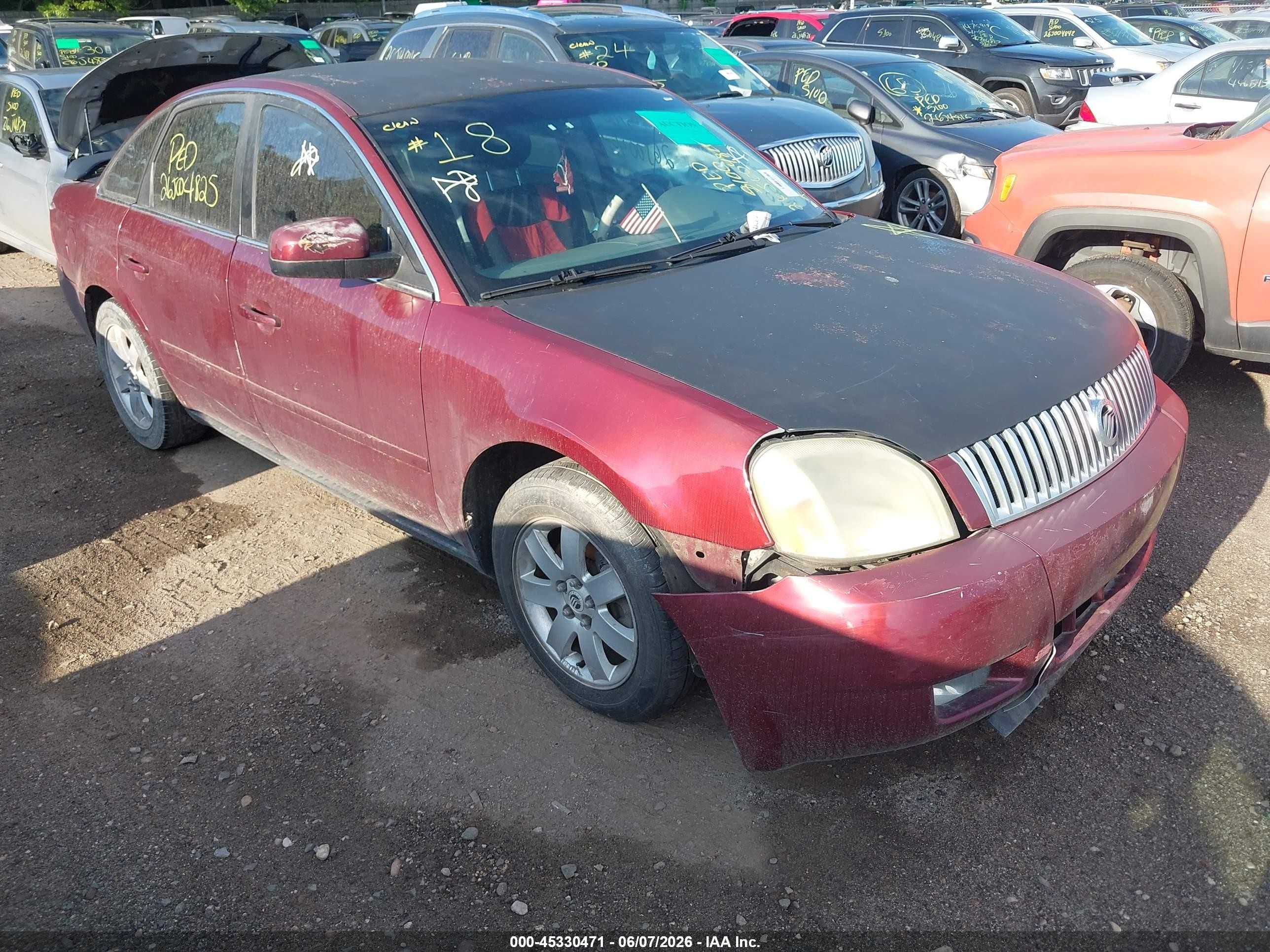 2005 Mercury Montego Luxury Red vin: 1MEFM401X5G614713
