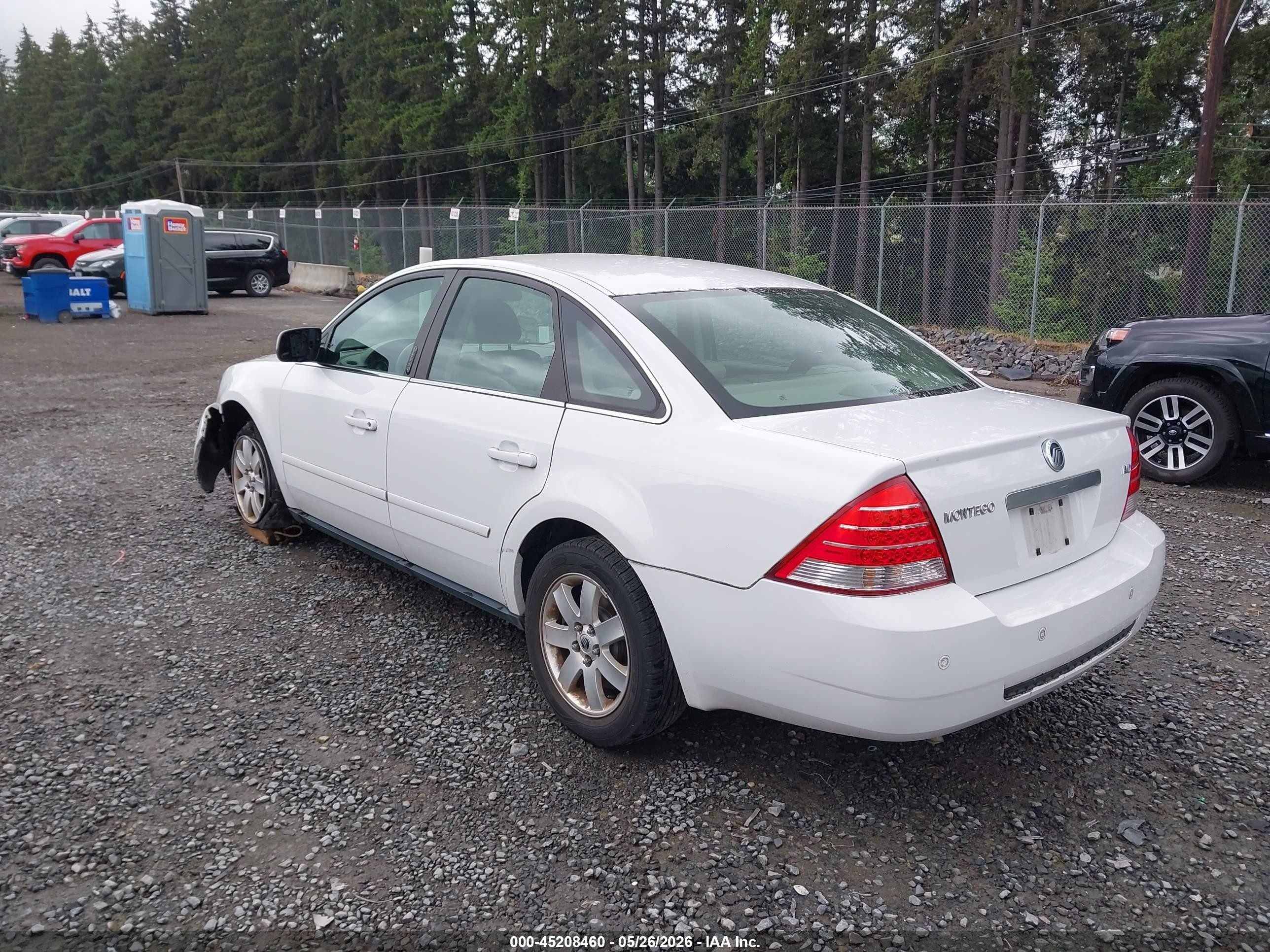 2006 Mercury Montego Luxury White vin: 1MEFM41116G607827