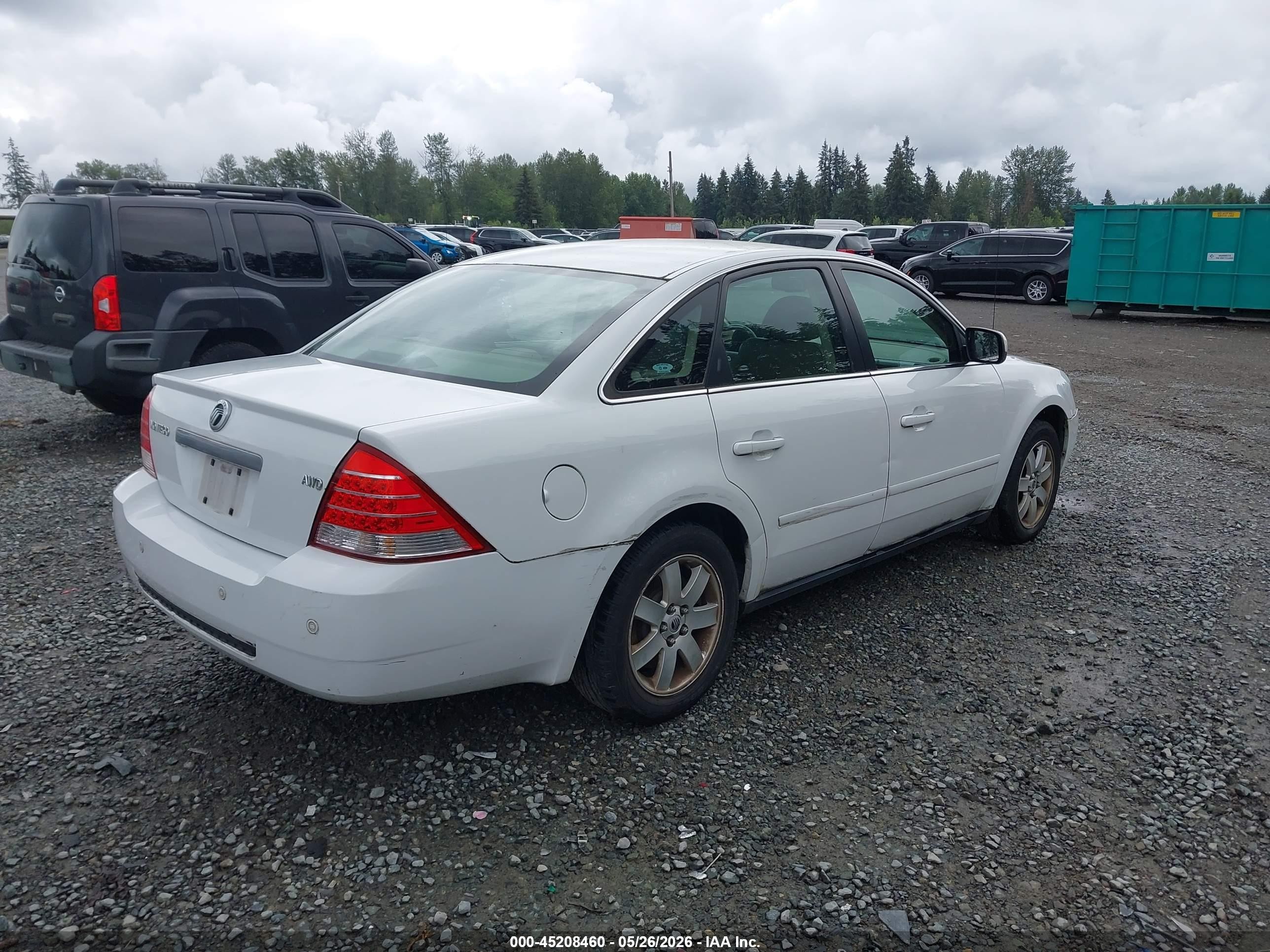 2006 Mercury Montego Luxury White vin: 1MEFM41116G607827