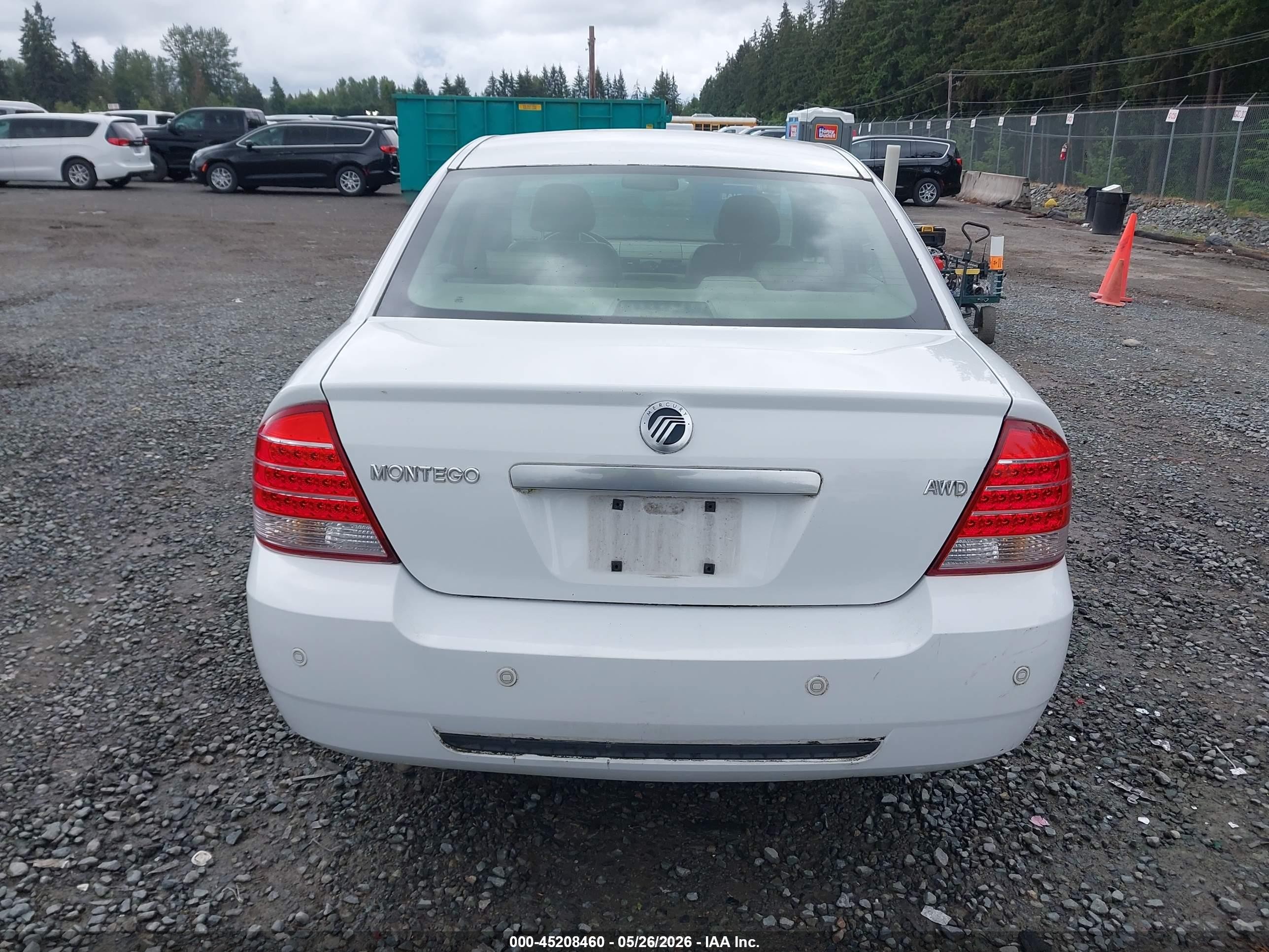 2006 Mercury Montego Luxury White vin: 1MEFM41116G607827
