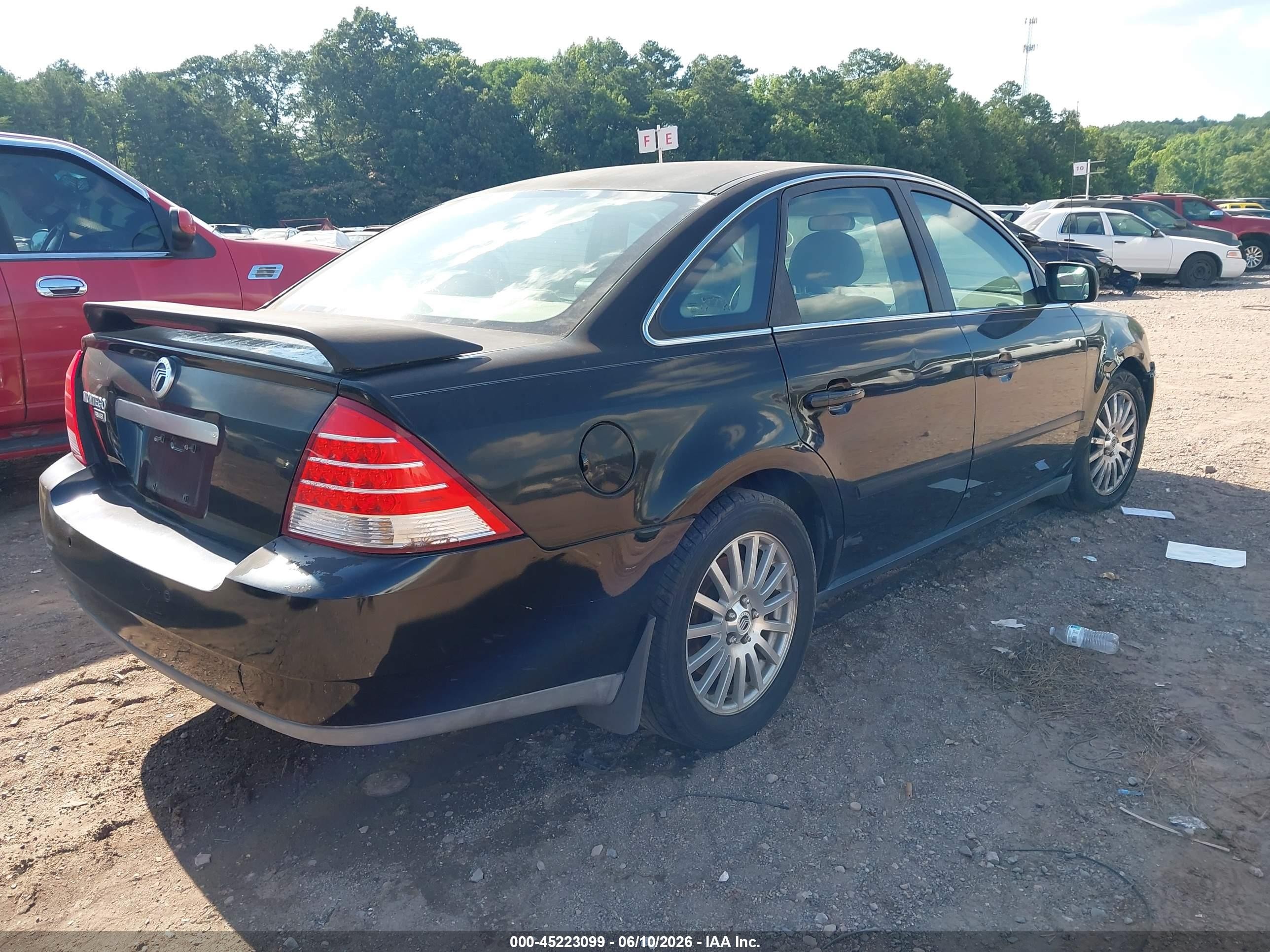 2005 Mercury Montego Premier Черный vin: 1MEFM42155G617192