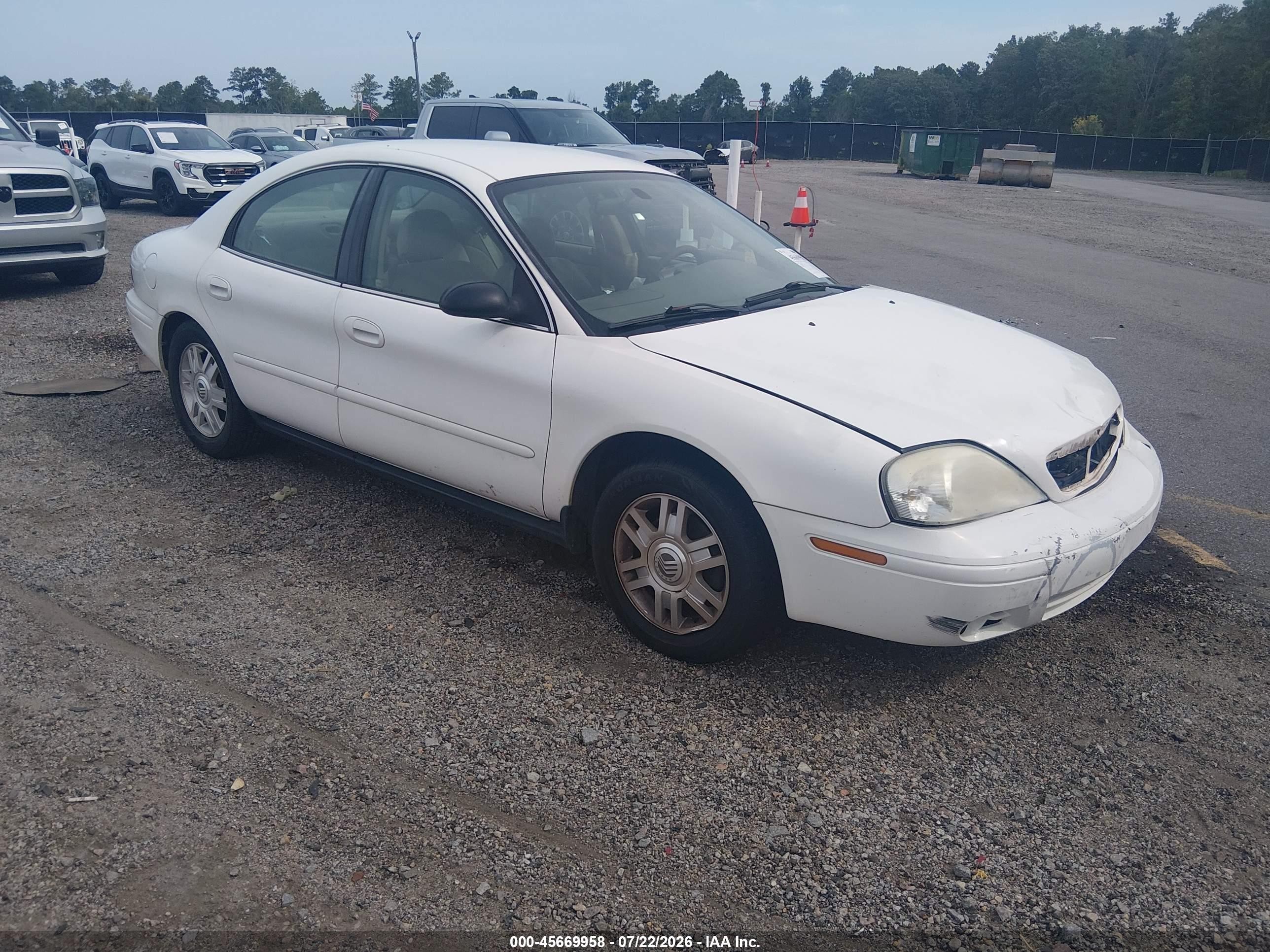 2005 Mercury Sable Gs White vin: 1MEFM50275A635584