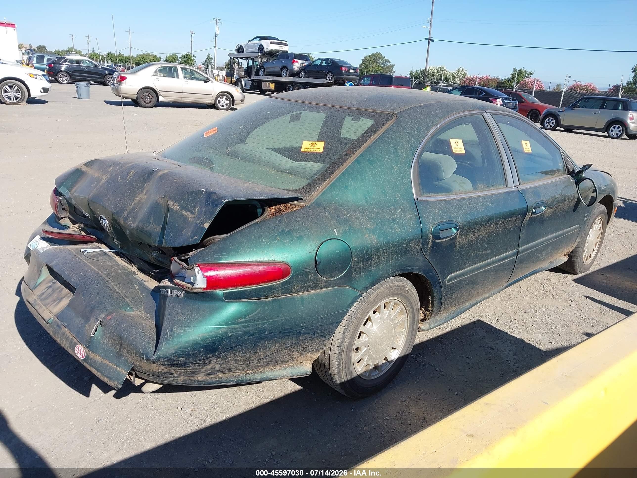 1999 Mercury Sable Gs Green vin: 1MEFM50S8XG664379