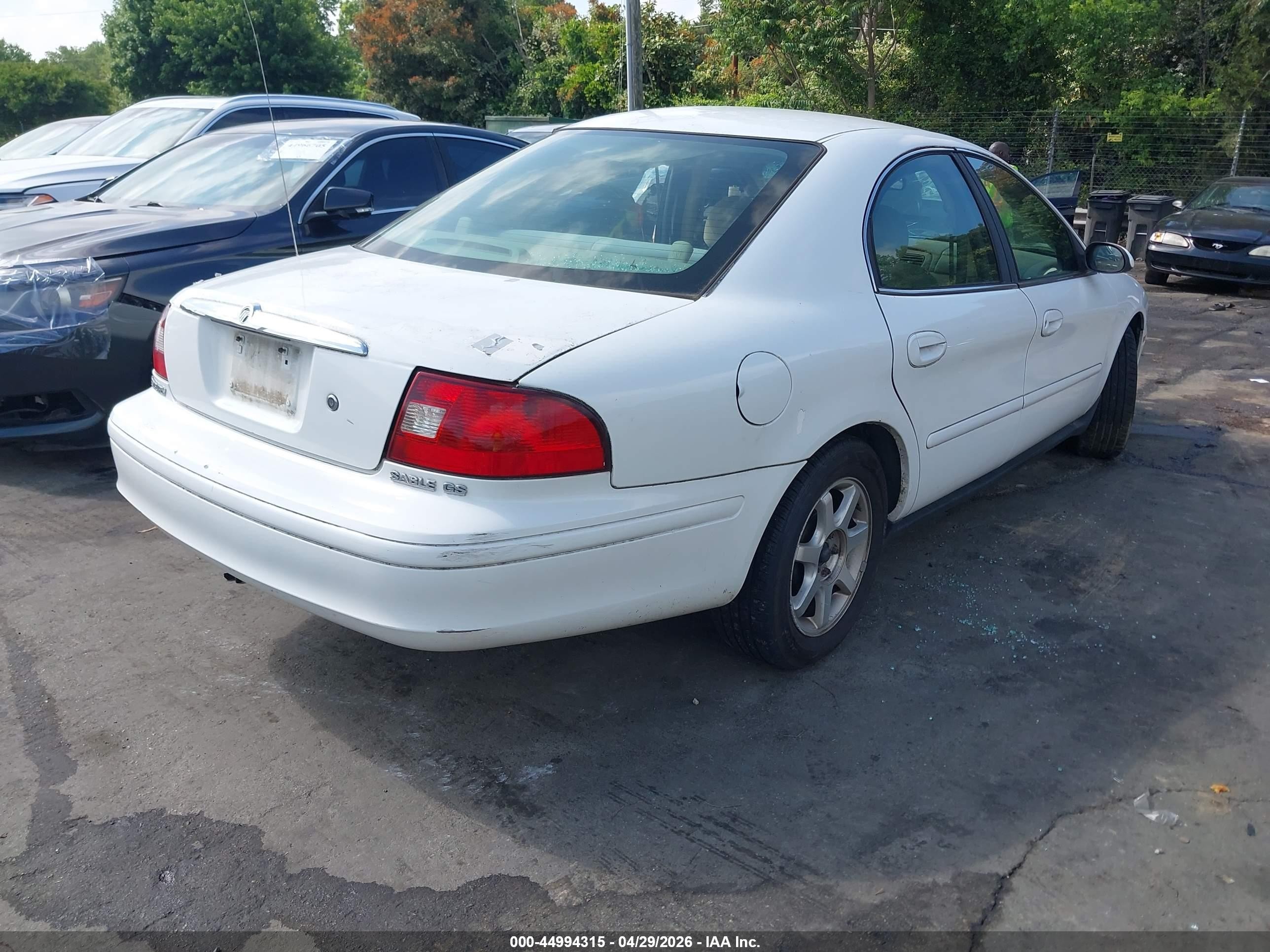 2003 Mercury Sable Gs White vin: 1MEFM50U33A609630
