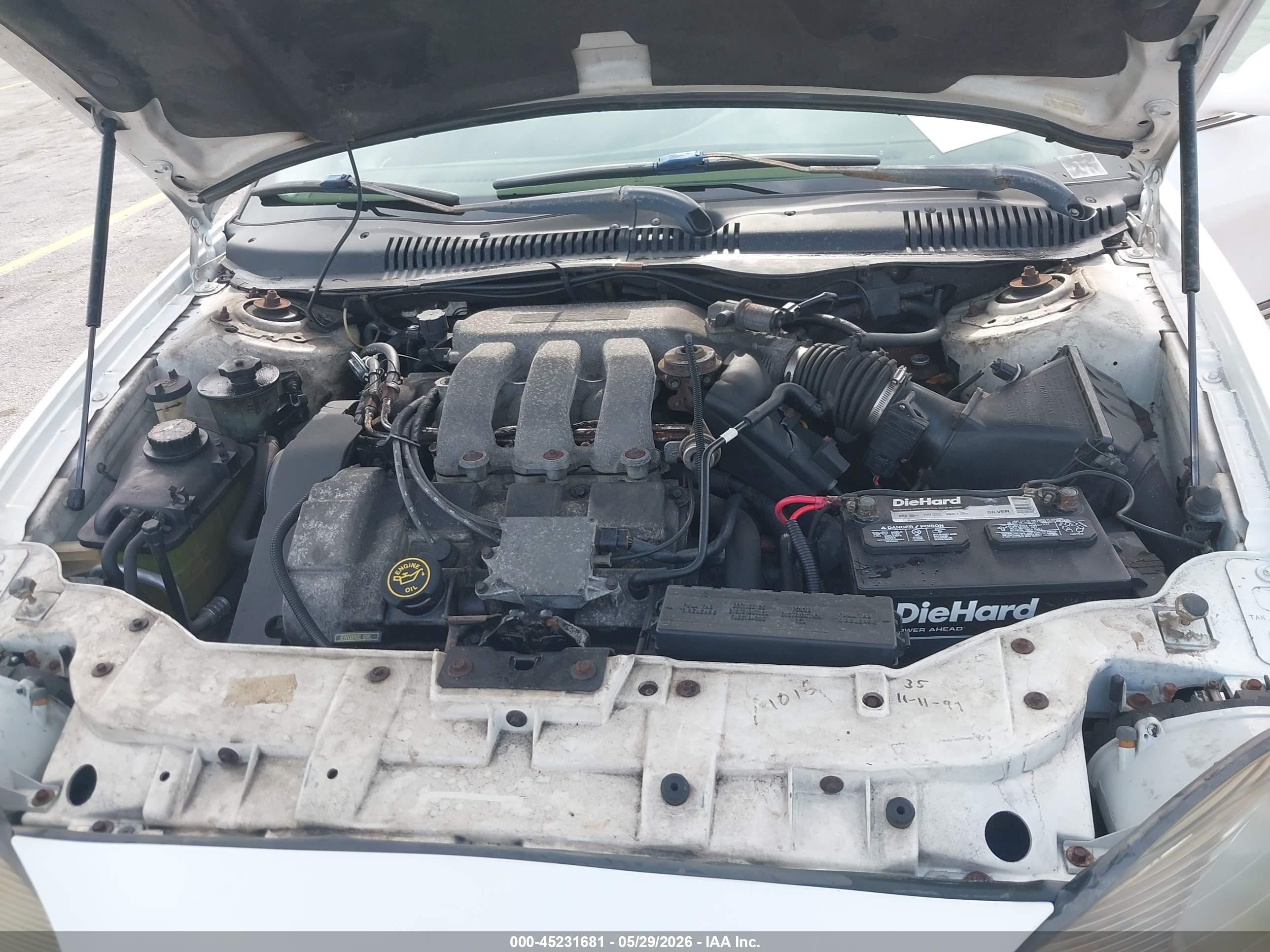 1999 Mercury Sable Ls White vin: 1MEFM53S3XG662910