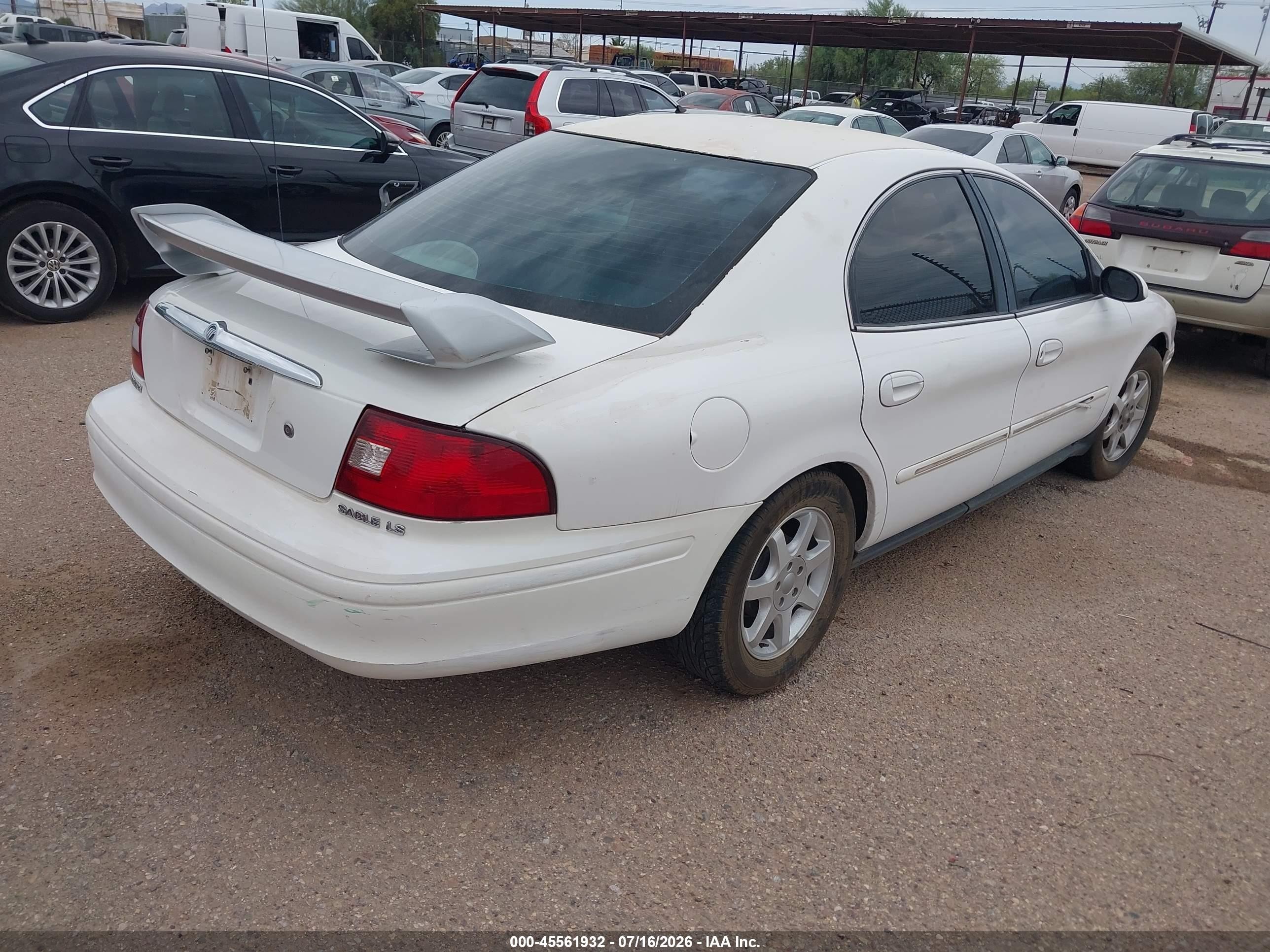 2001 Mercury Sable Ls White vin: 1MEFM53U61A625233