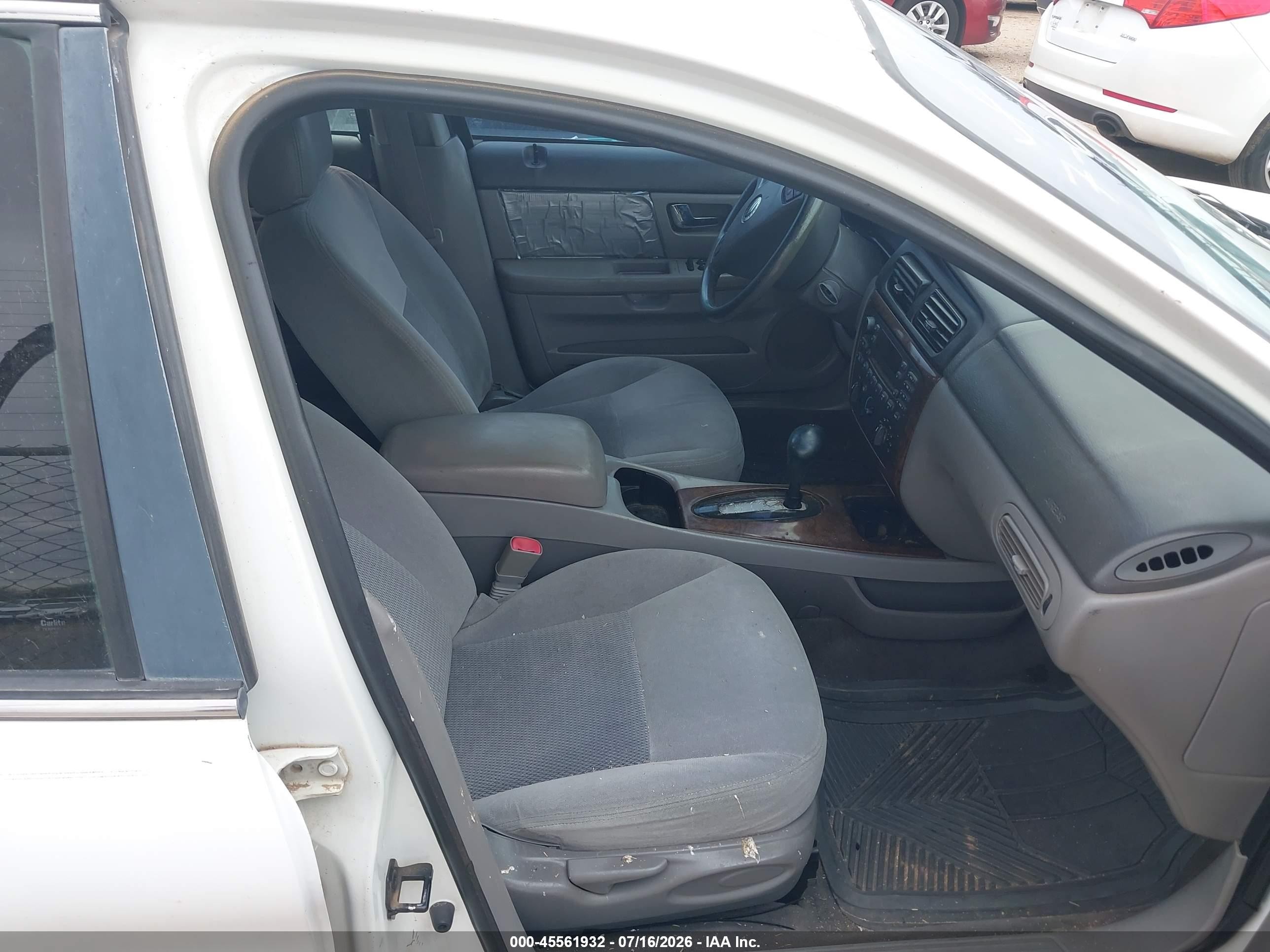 2001 Mercury Sable Ls White vin: 1MEFM53U61A625233