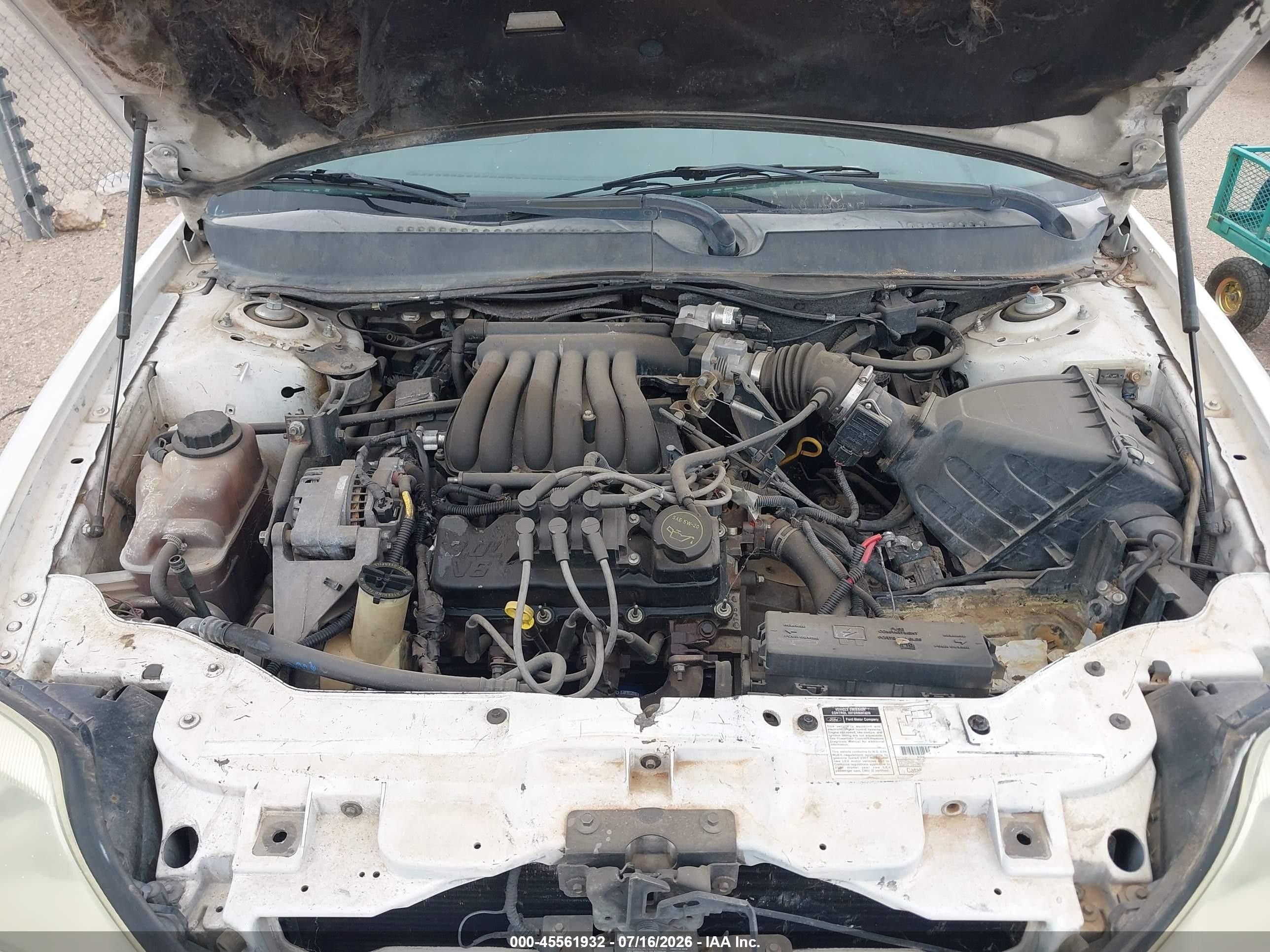 2001 Mercury Sable Ls White vin: 1MEFM53U61A625233