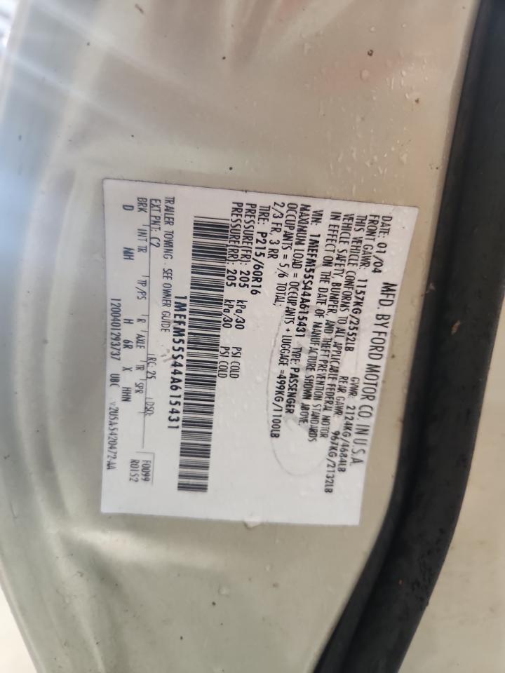 2004 Mercury Sable Ls Premium Tan vin: 1MEFM55S44A615431
