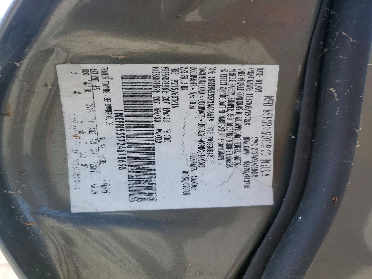 2002 Mercury Sable Ls Premium Gray vin: 1MEFM55S72A618658