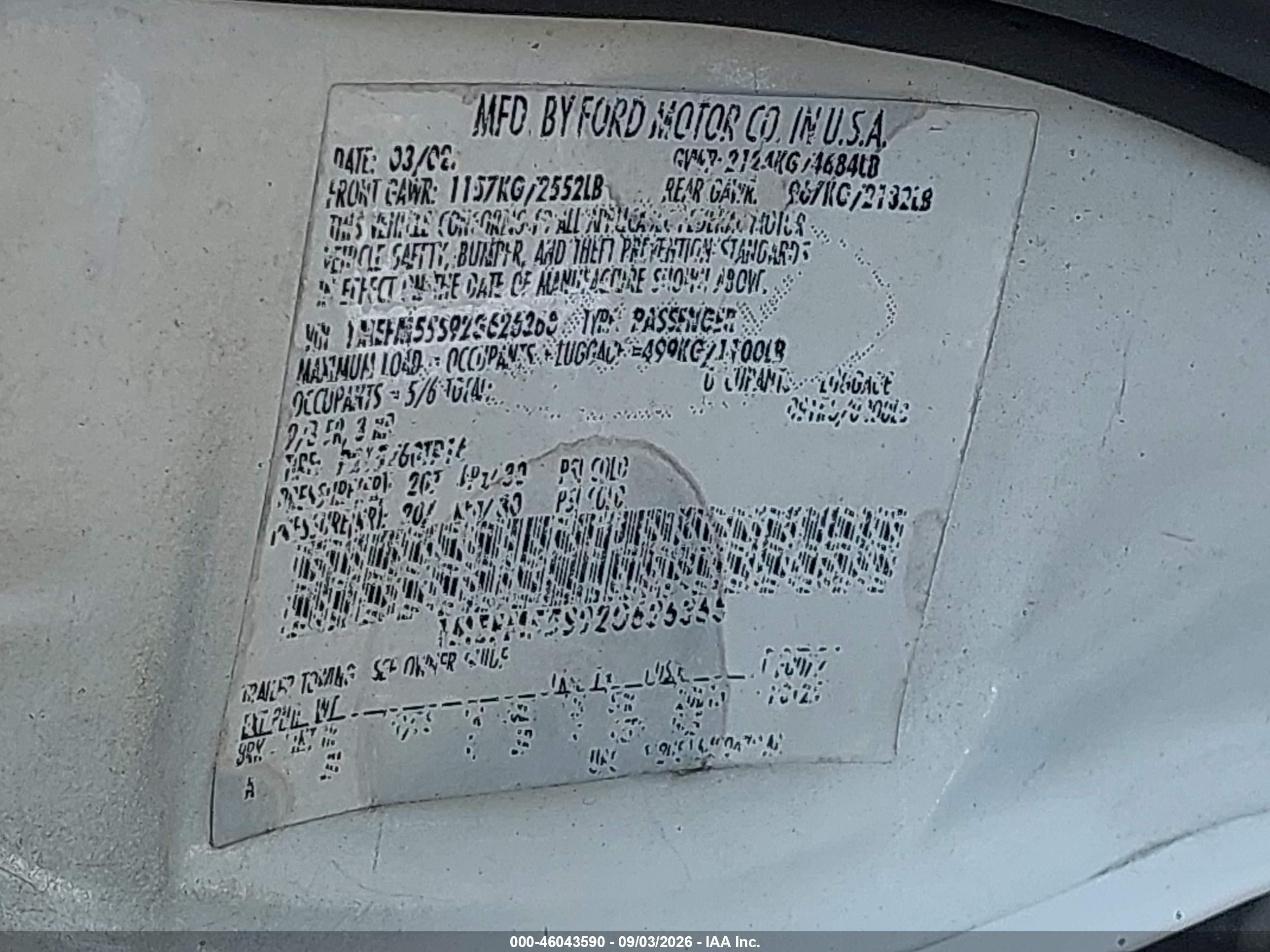 2002 Mercury Sable Ls Premium White vin: 1MEFM55S92G626368