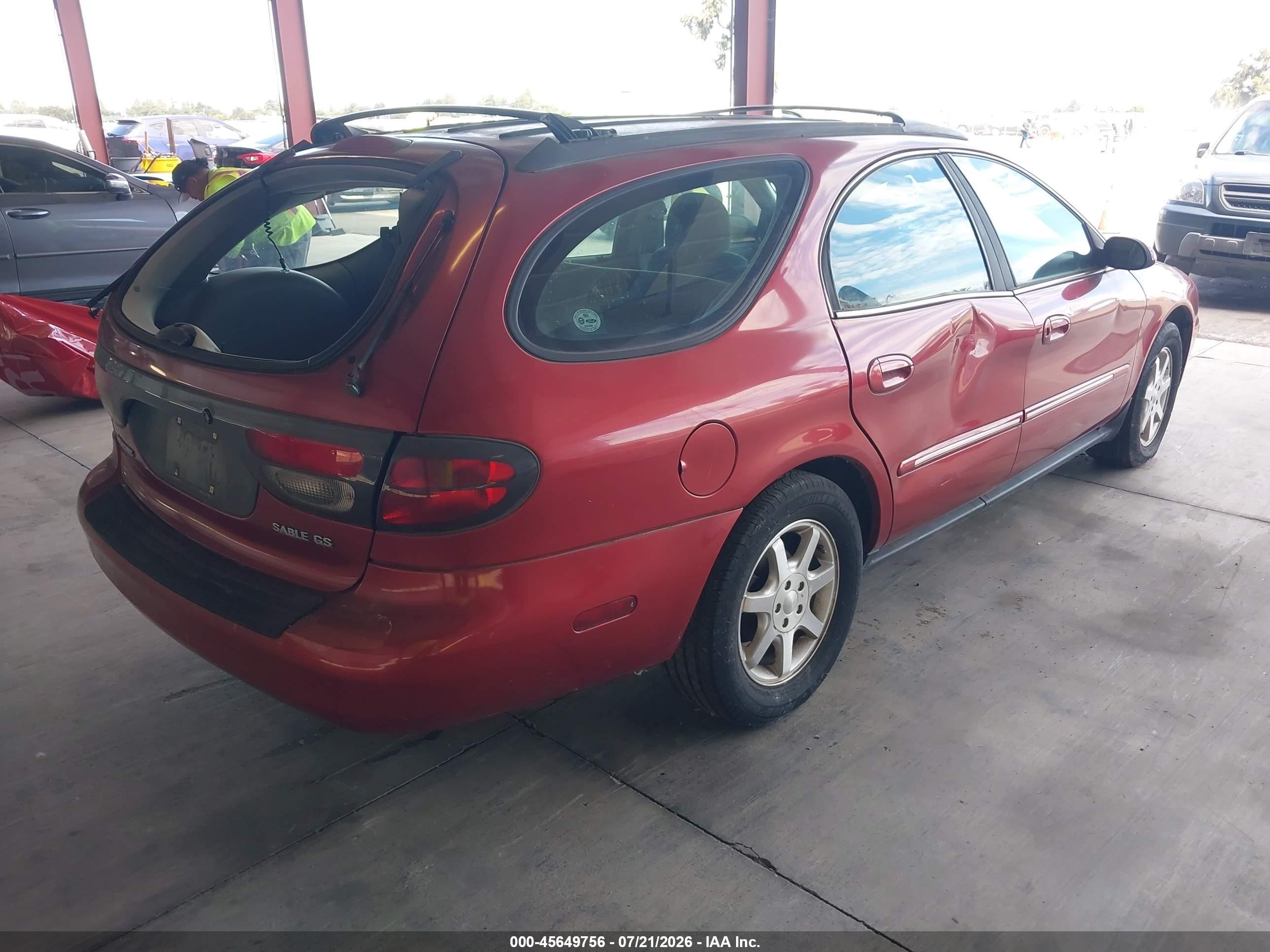 2000 Mercury Sable Gs Red vin: 1MEFM58U7YG621871